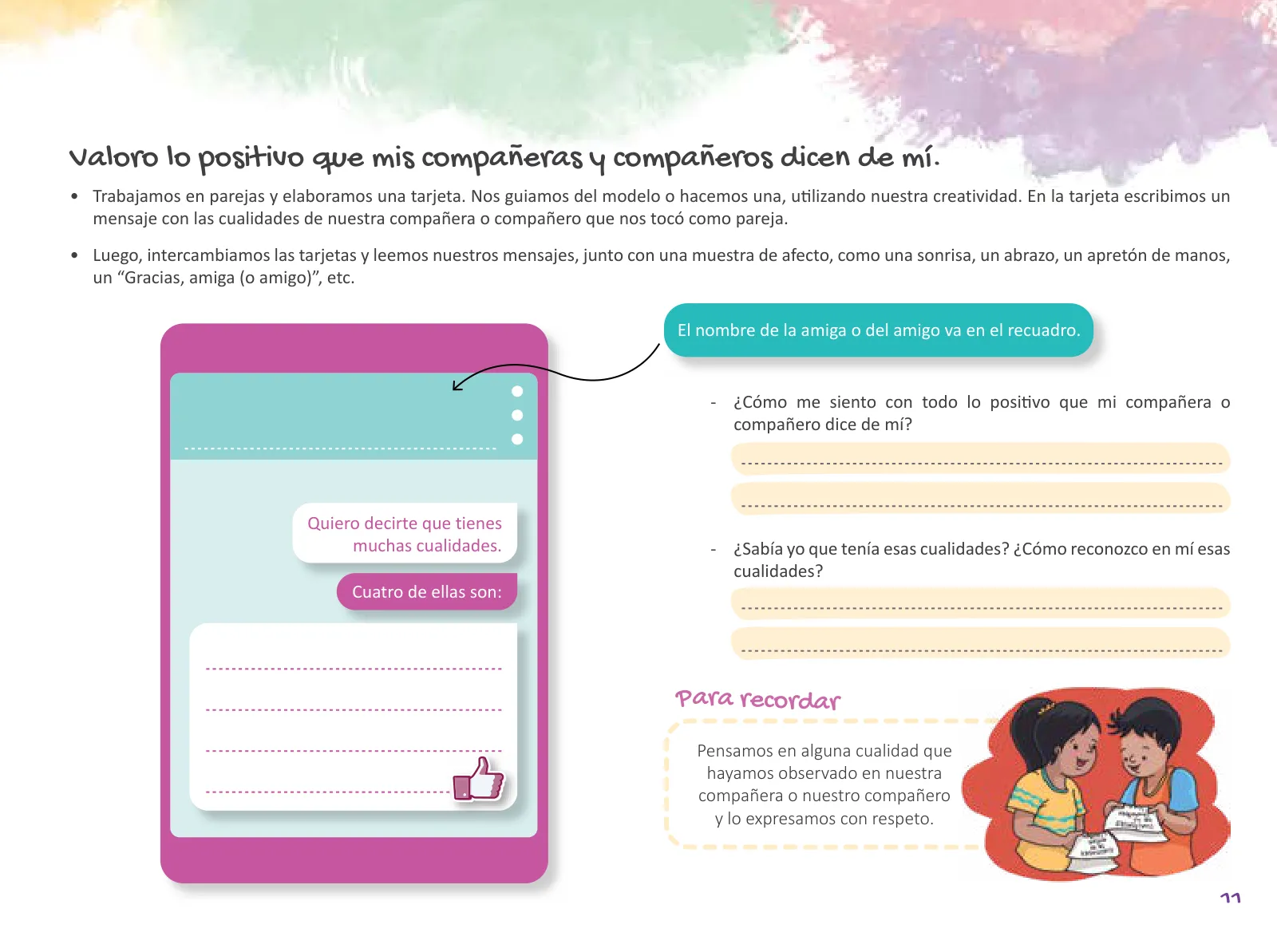 Página 13 de Cuadernillo de Tutoría 6 : sexto grado de Educación Primaria · 2021