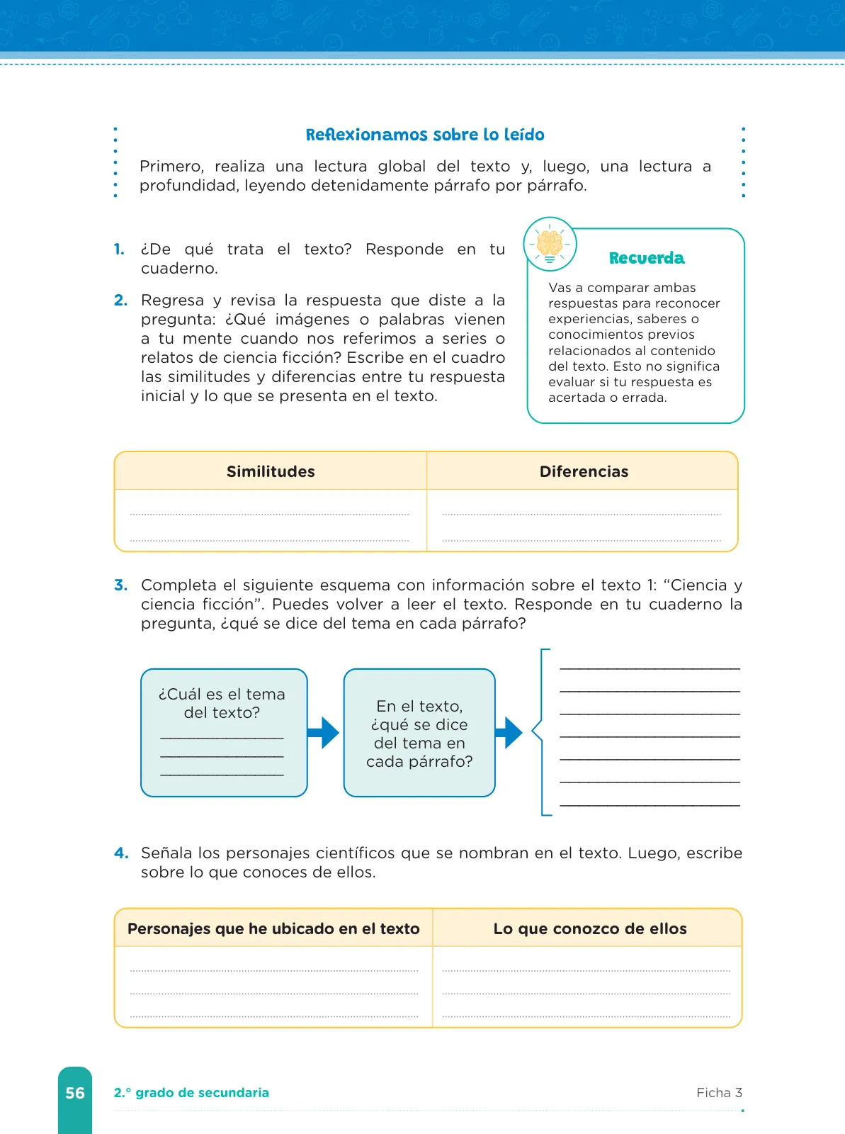 Página 58 de Fichas de aprendizaje de Comunicación 2 · 2024