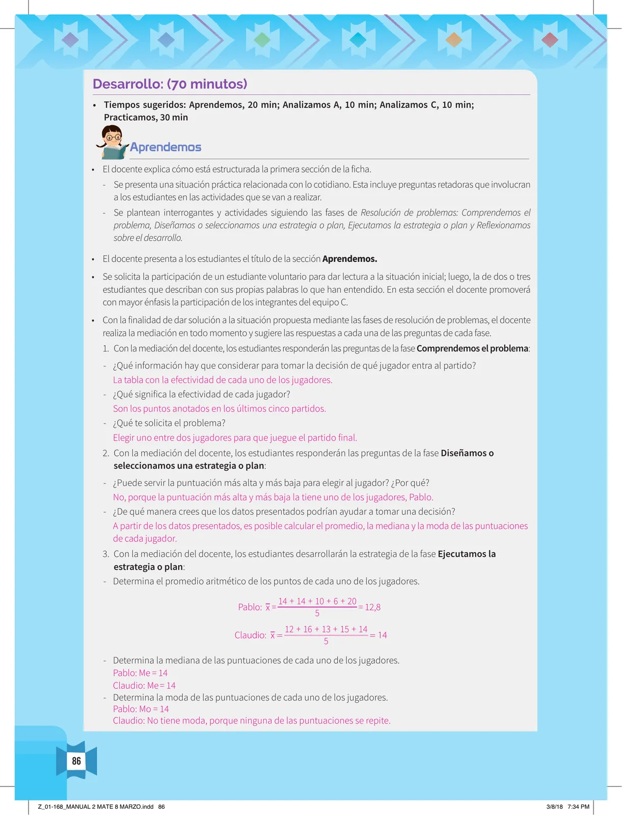 Miniatura página 88 de Resolvamos problemas 2 : manual para el docente 2018 · 2018