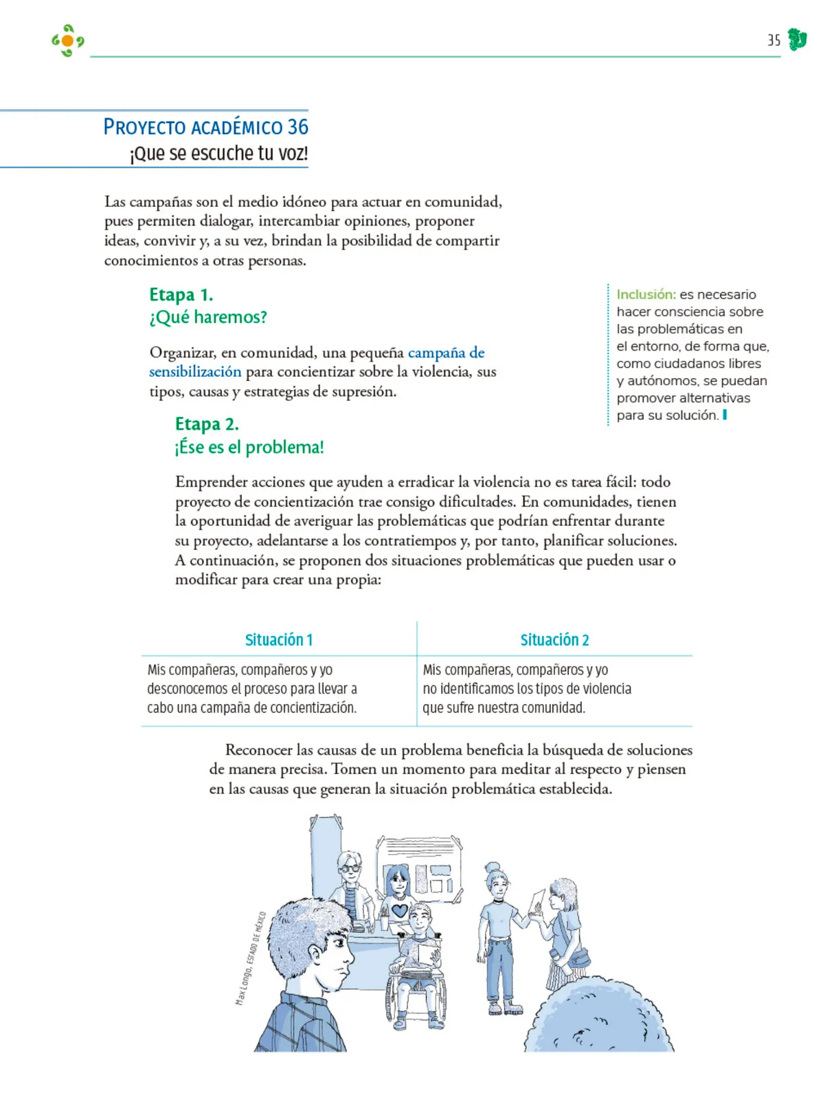 Miniatura página 36 de Colección Nanahuatzin. Nuestro libro de Proyectos.  Tomo III.  Libro de Educación Telesecundaria Grado 3°  Ciclo Escolar 2025 - 2026