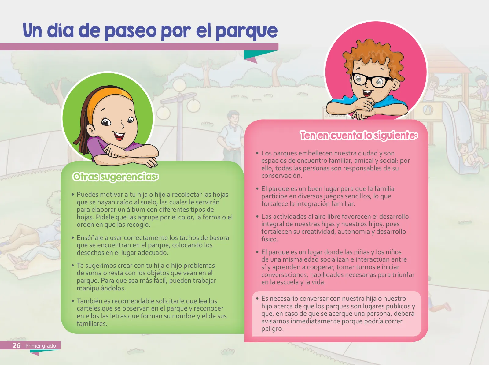 Página 28 de Aprendemos juntos en familia : guía dirigida a madres y padres. Primer grado de Educación Primaria · 2019
