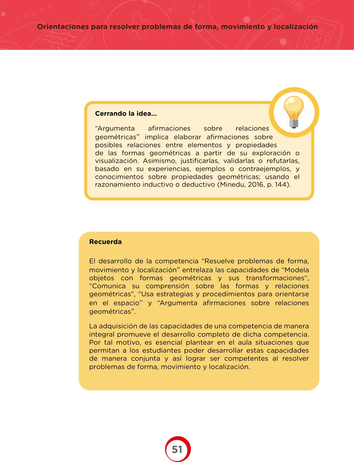 Página 51 de Fascículo para el desarrollo de competencia Resuelve problemas de forma, movimiento y localización · 2024