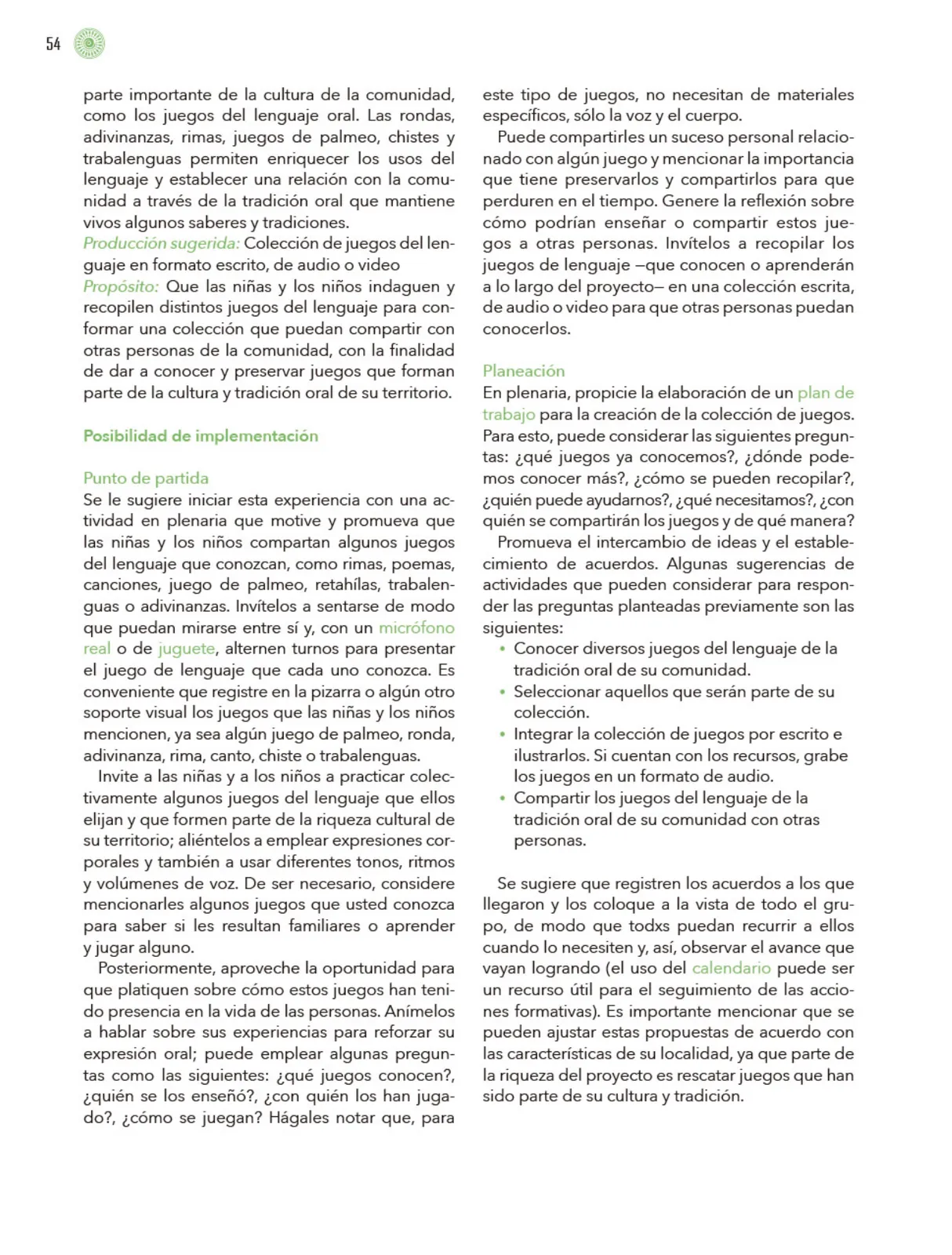 Miniatura página 55 de Modalidades de trabajo para la acción transformadora y el codiseño  Libro de Educación Preescolar Grado 1°, 2°, 3°  Ciclo Escolar 2025 - 2026