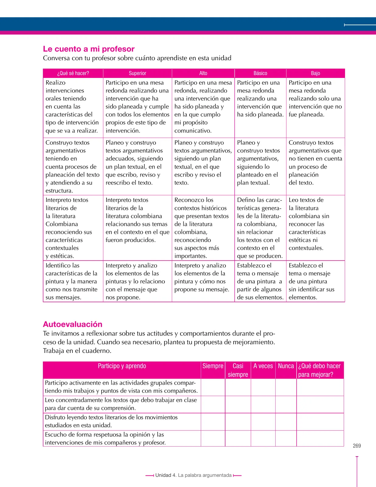 Página 269 de Lenguaje 8° · Secundaria Activa