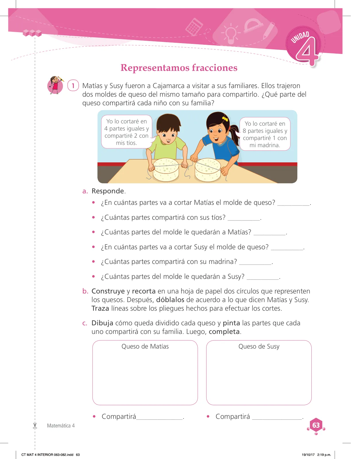 Página 63 de Matemática 4 : cuaderno de trabajo para cuarto grado de Educación Primaria 2018 · 2018