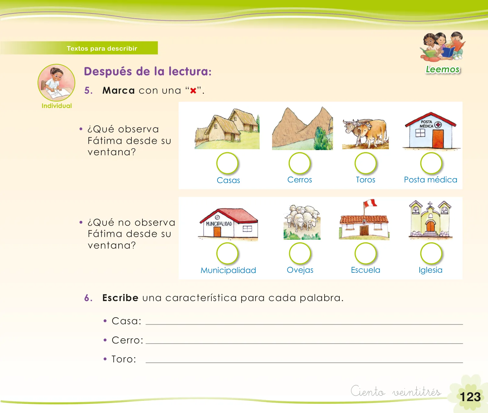 Miniatura página 125 de Comunicación 1 : cuaderno de trabajo para primer grado de Educación Primaria 2019 · 2019