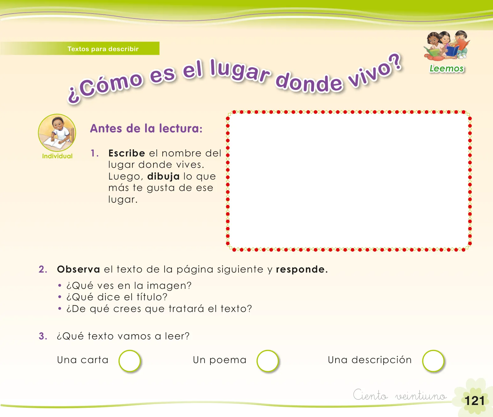 Miniatura página 123 de Comunicación 1 : cuaderno de trabajo para primer grado de Educación Primaria 2019 · 2019
