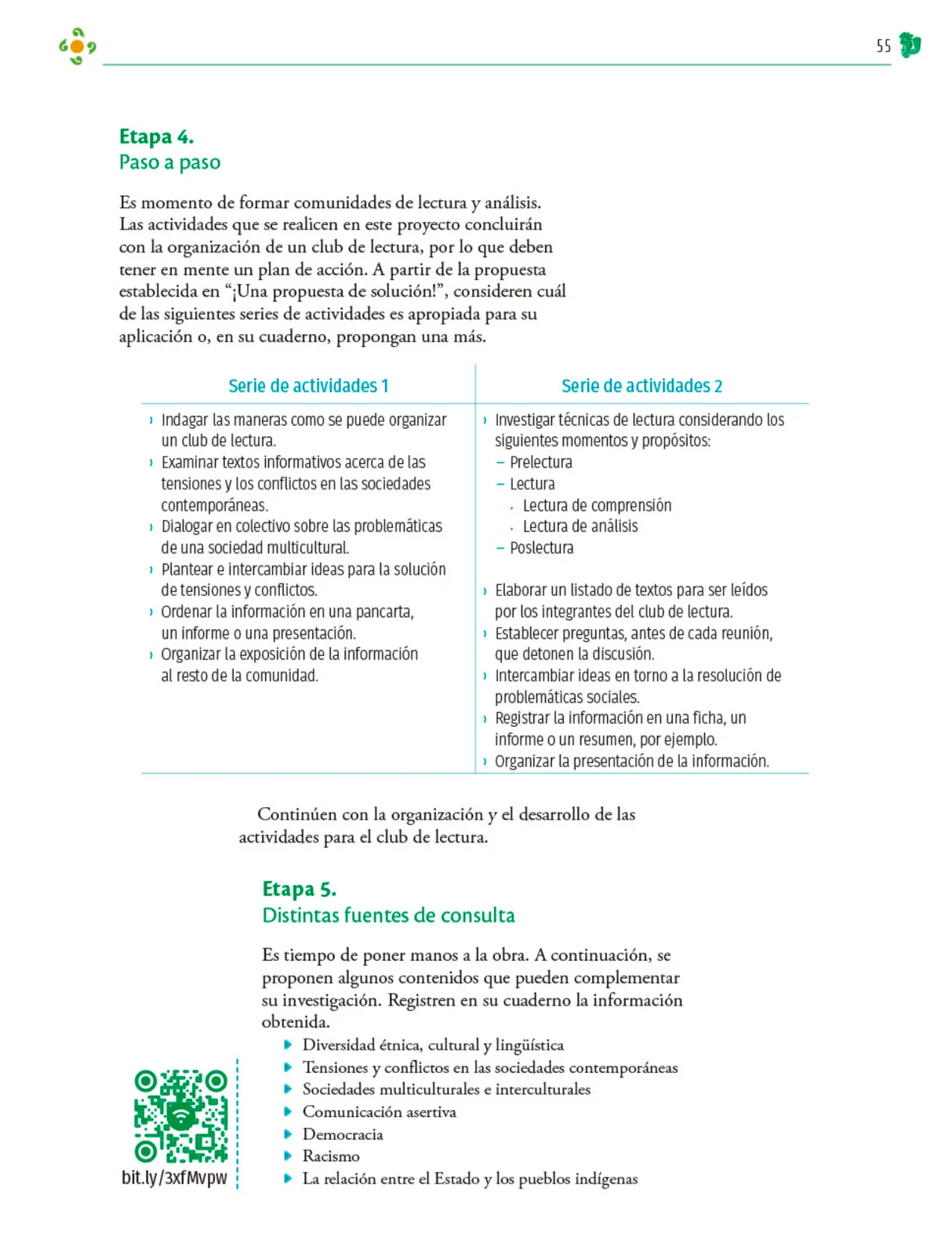 Miniatura página 56 de Colección Sk´asolil. Nuestro libro de Proyectos. Tomo I.    Libro de Educación Telesecundaria Grado 2°  Ciclo Escolar 2025 - 2026