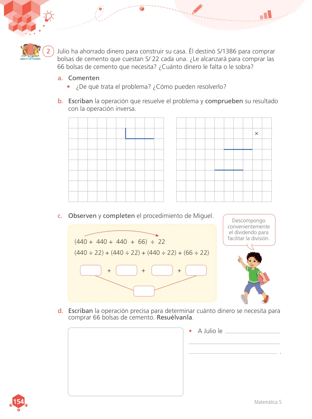 Miniatura página 155 de Matemática 5 : cuaderno de trabajo para quinto grado de Educación Primaria 2018 · 2018