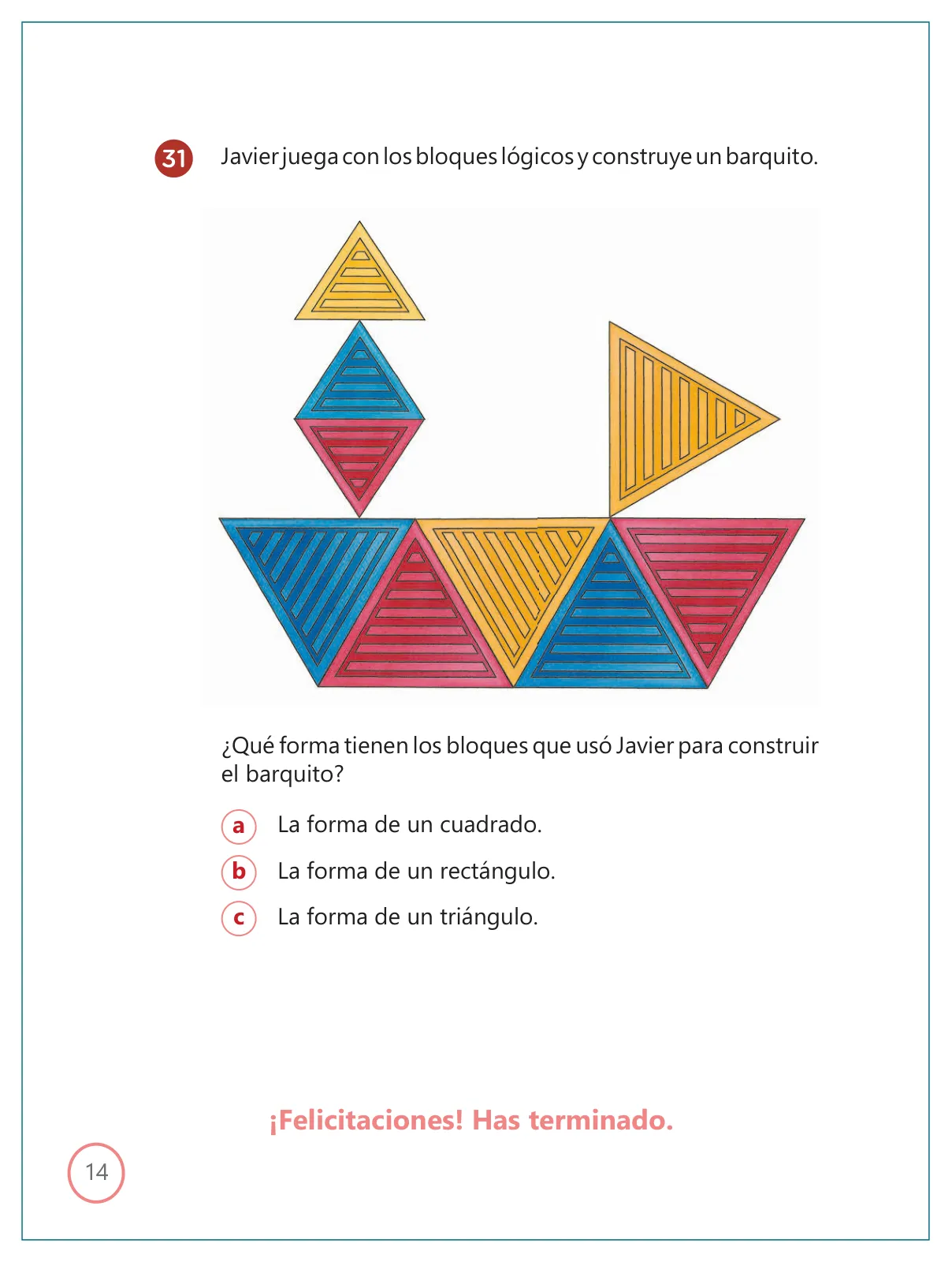 Página 14 de Kit de evaluación Entrada 2 Demostrando lo que aprendimos : Matemática, primer trimestre, Segundo grado - Primaria · 2019