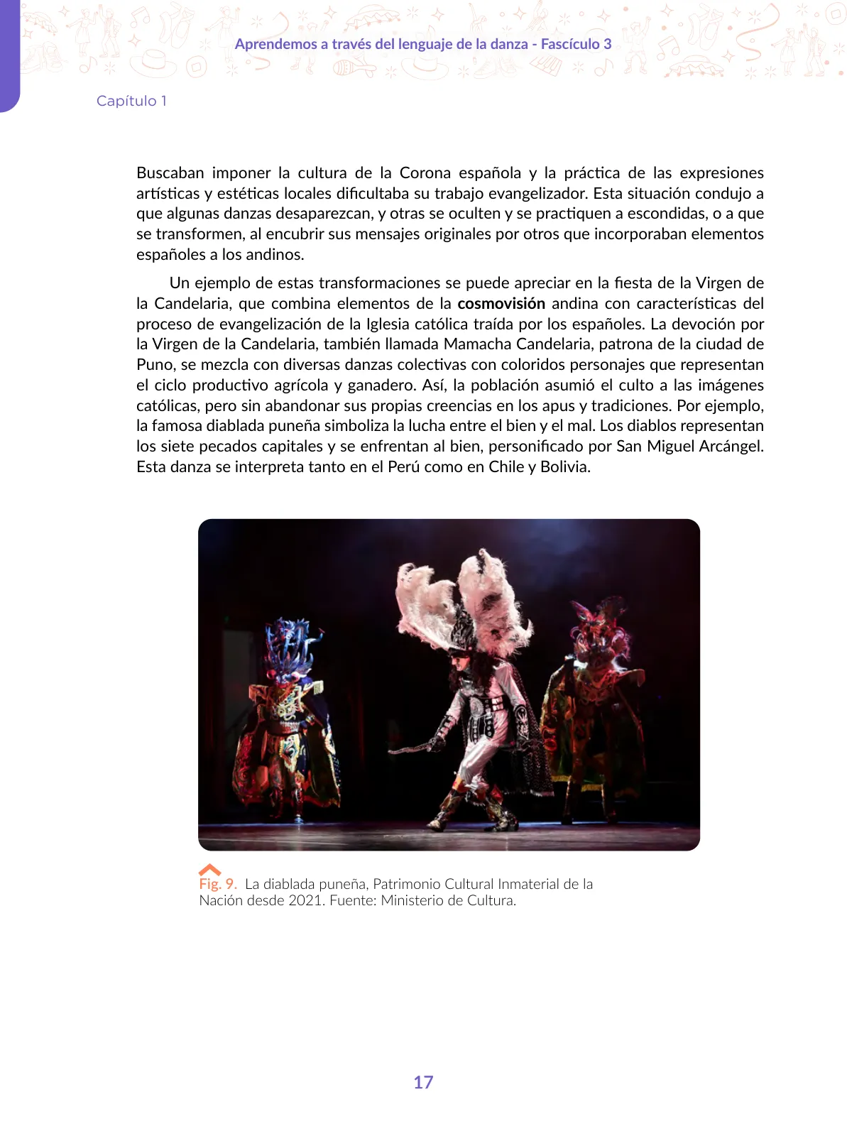 Página 17 de Aprendemos a través del lenguaje de la danza Fascículo 3 para estudiantes de Educación Secundaria · 2024