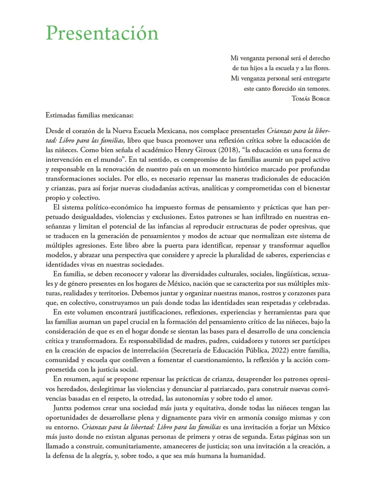 Miniatura página 4 de Crianza para la libertad. Libro para las familias. Fase 2  Libro de Educación Preescolar Grado 1°, 2°, 3°  Ciclo Escolar 2025 - 2026