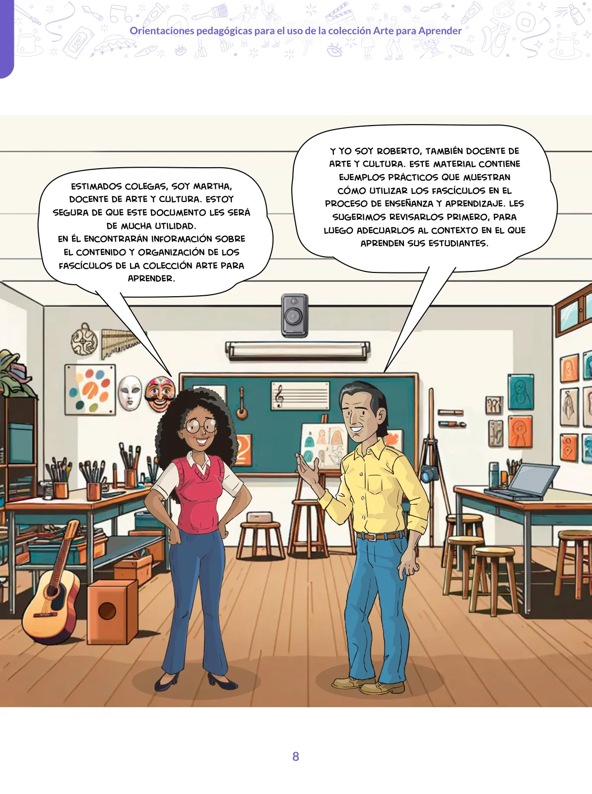 Página 8 de Orientaciones pedagógicas para el uso de la colección arte para aprender para docentes de Arte y Cultura de Educación Secundaria · 2024