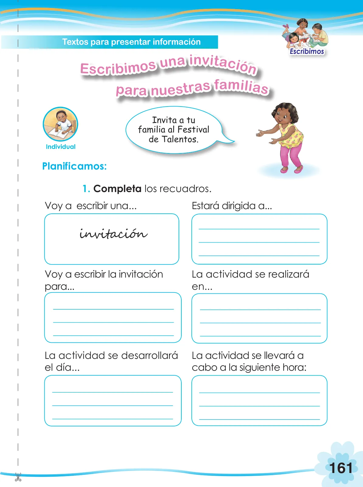 Miniatura página 163 de Comunicación 2 : cuaderno de trabajo para segundo grado de Educación Primaria 2019 · 2019
