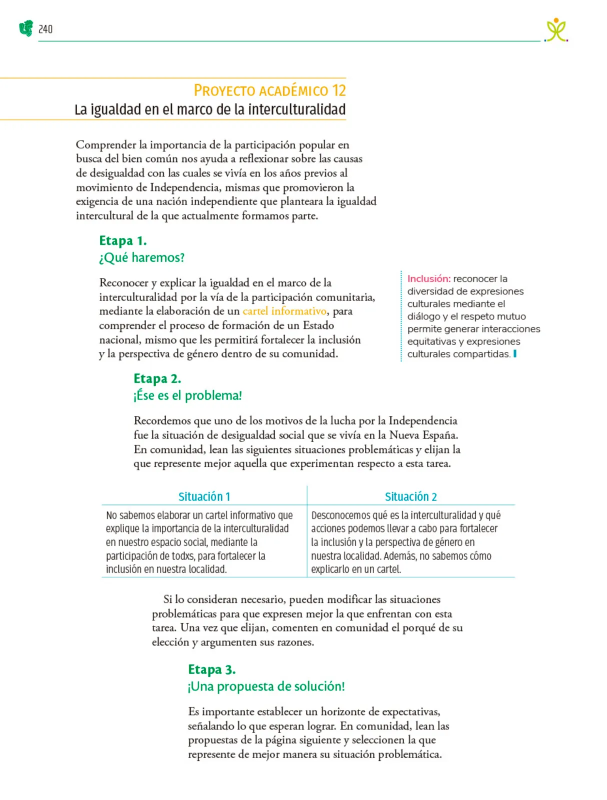 Página 241 de Colección Sk´asolil. Nuestro libro de Proyectos. Tomo I. Libro de Educación Telesecundaria Grado 2° Ciclo Escolar 2025 - 2026