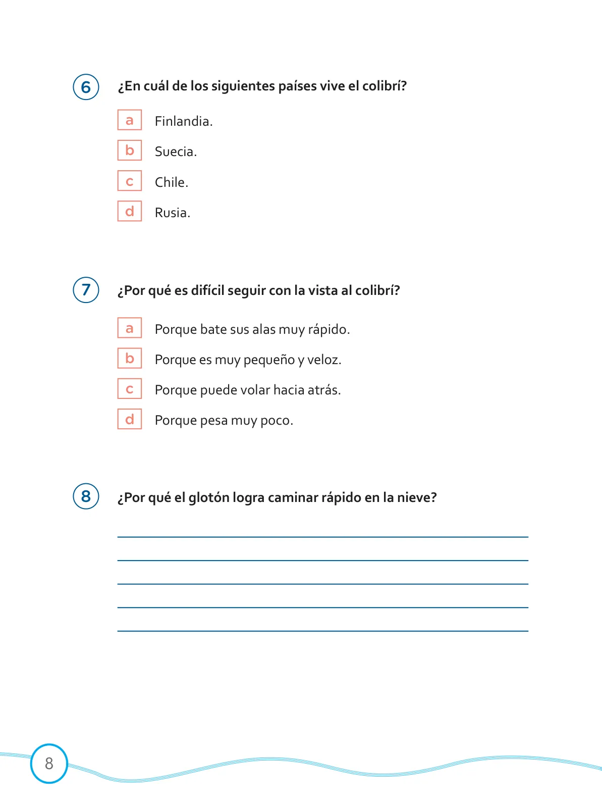 Página 8 de Kit de evaluación Entrada 1 Demostrando lo que aprendimos : Comunicación, primer trimestre, Cuarto grado - Primaria · 2019