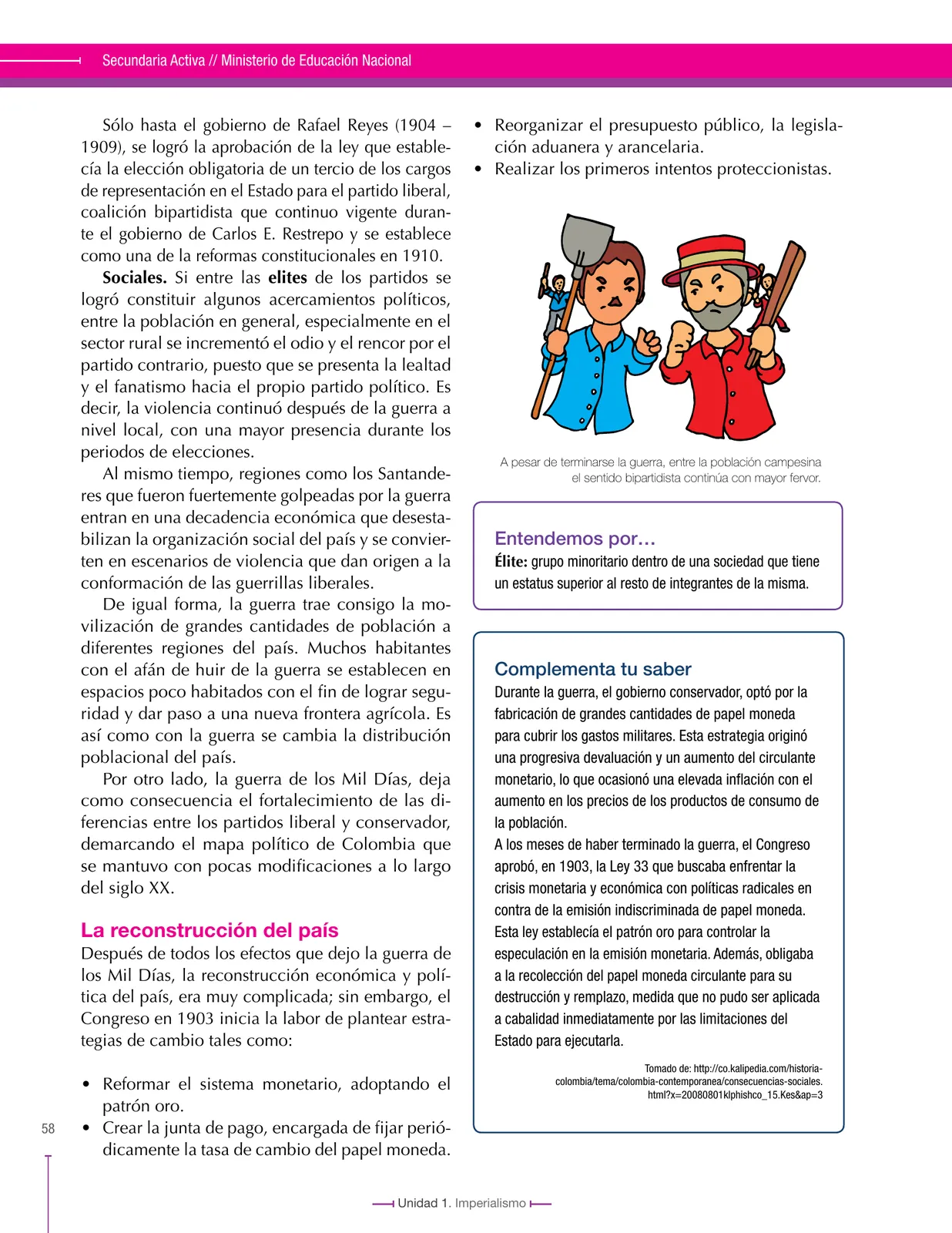 Miniatura página 58 de Ciencias Sociales 9° · Secundaria Activa