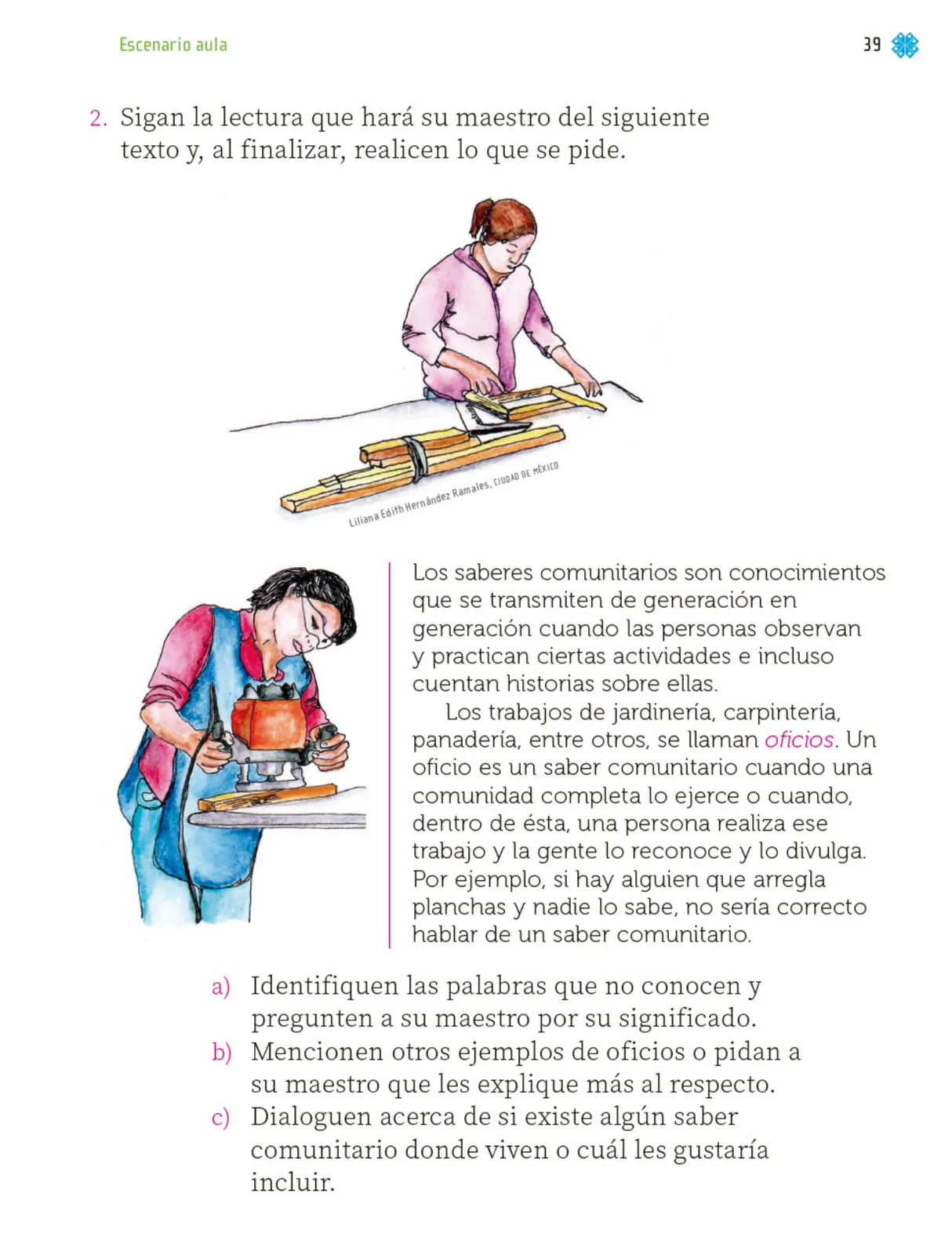 Página 40 de Proyectos de Aula. Libro de Educación Primaria Grado 1° Ciclo Escolar 2025 - 2026