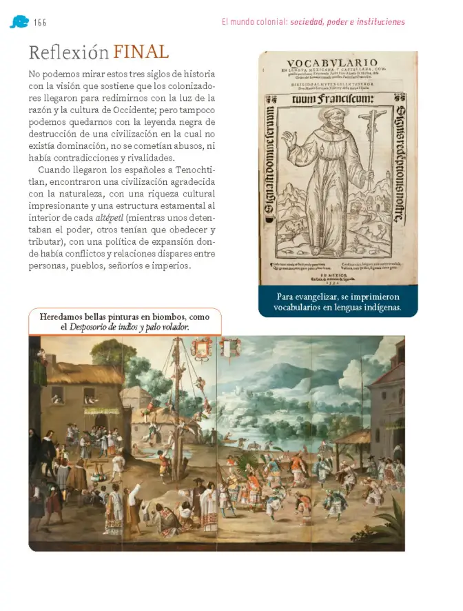 Página 167 de Nuestros saberes: México, grandeza y diversidad. Libro de Educación Primaria Grado 4° Ciclo Escolar 2025 - 2026