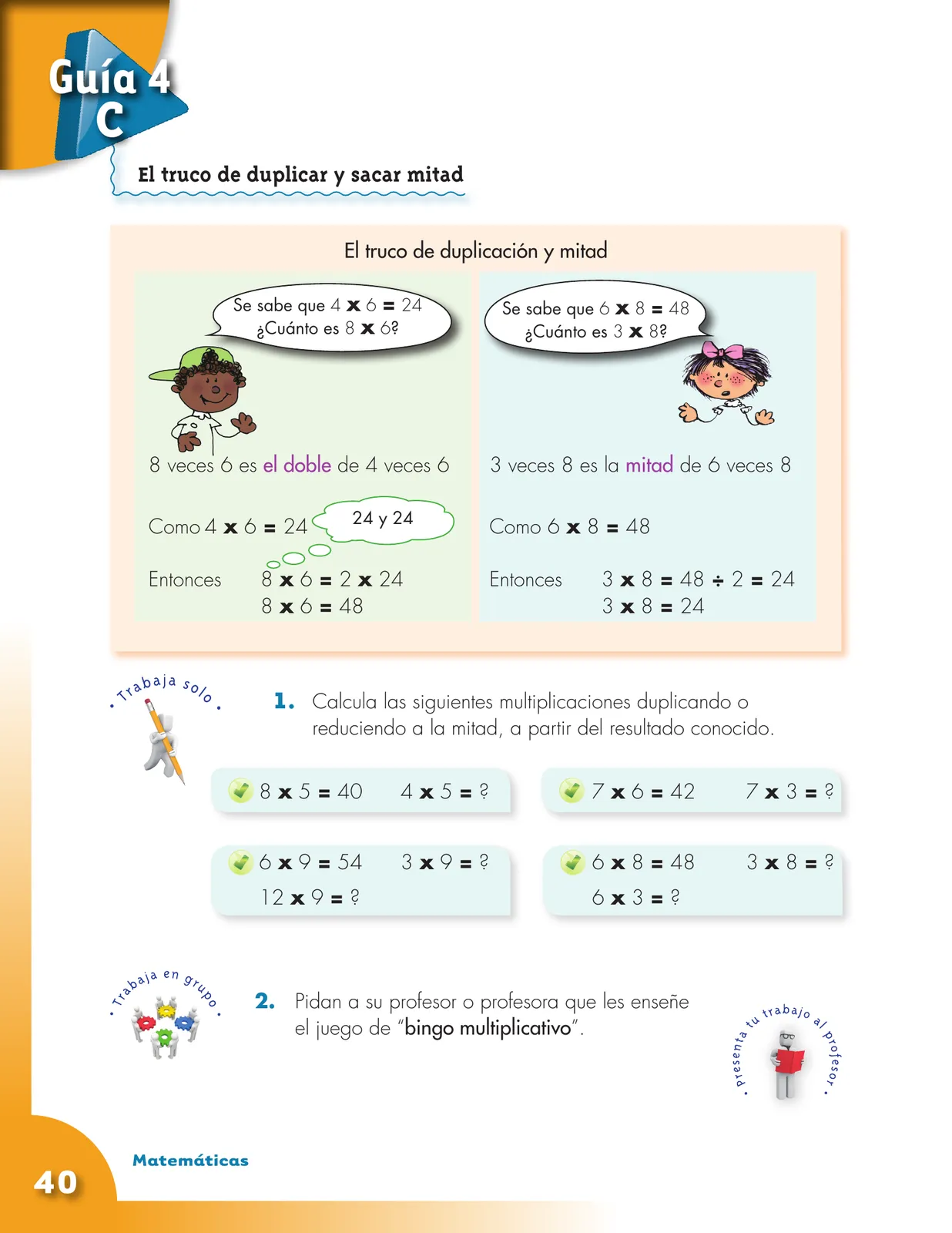 Página 40 de Matematica 4° · Cartilla 01