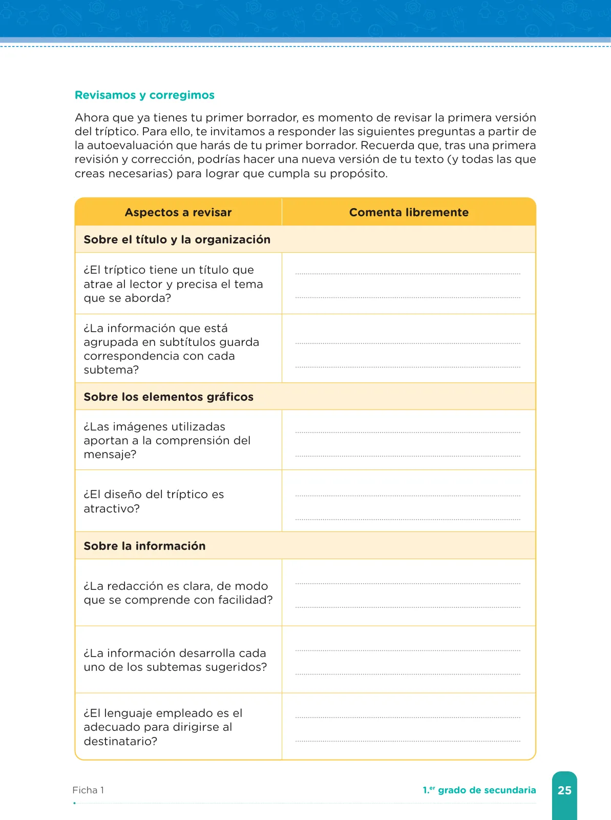 Miniatura página 27 de Fichas de aprendizaje de Comunicación 1 · 2024