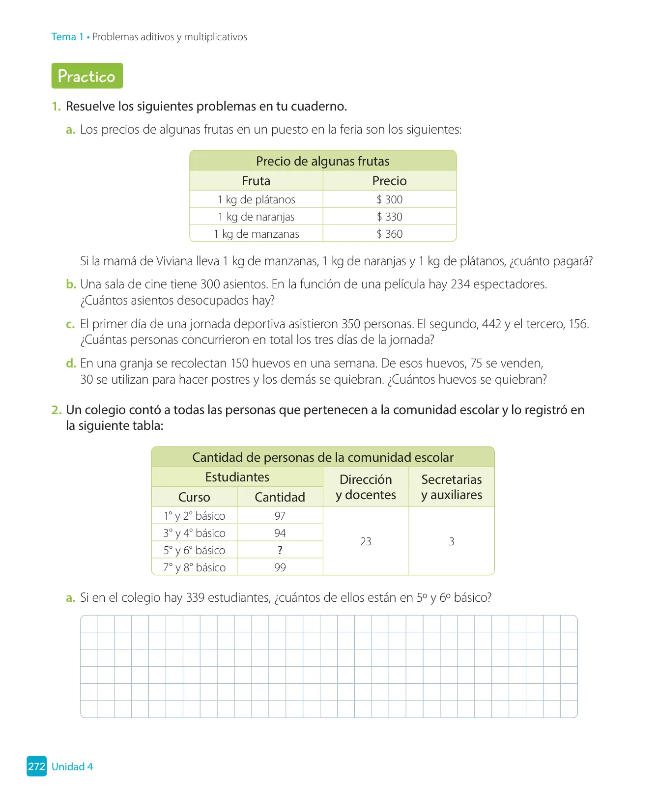 Miniatura página 274 de Matemática – Tercero Básico | Texto del Estudiante MINEDUC – Descargar PDF · 2024