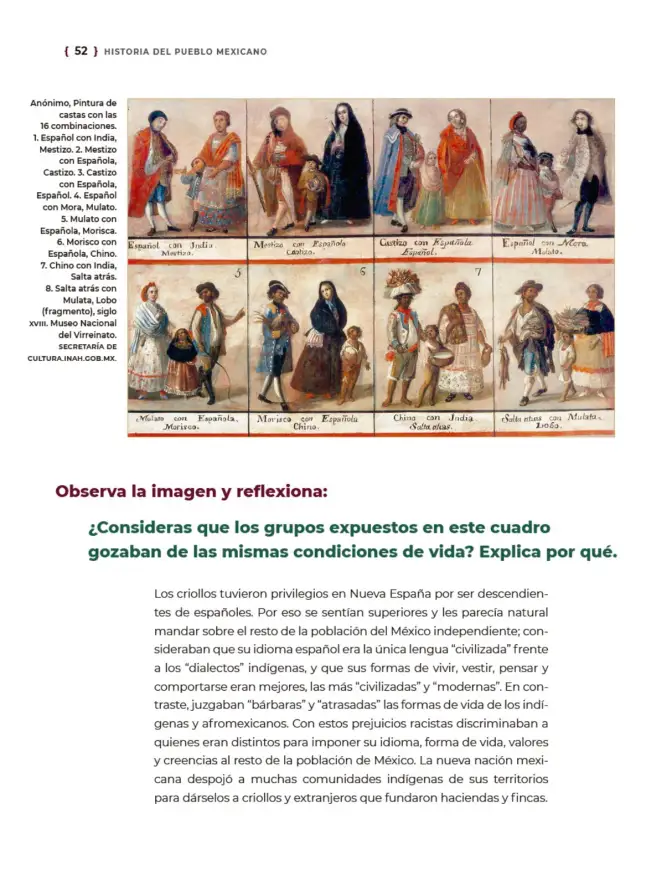 Página 53 de Historia del pueblo mexicano. Multigrado Libro de Educación Telesecundaria Grado 1° Ciclo Escolar 2025 - 2026