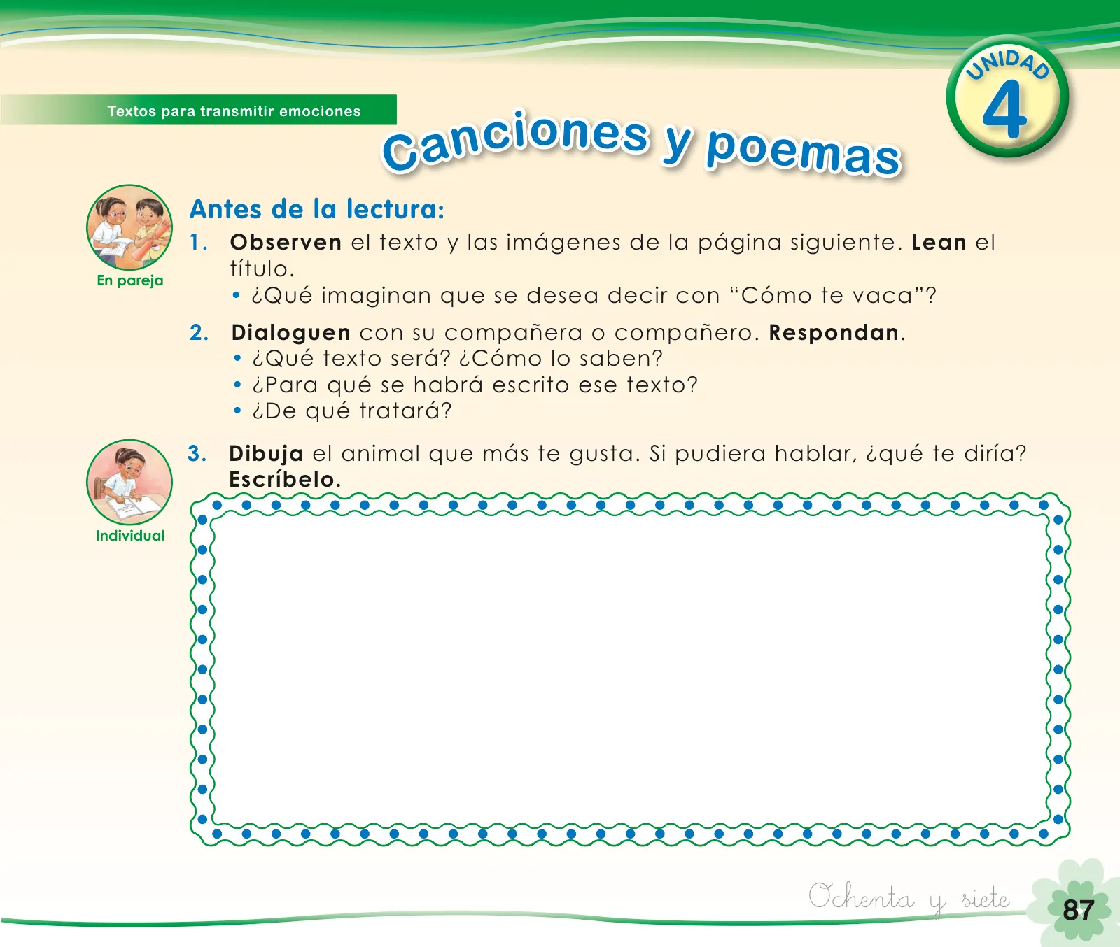 Página 89 de Comunicación 1 : cuaderno de trabajo para primer grado de Educación Primaria 2019 · 2019