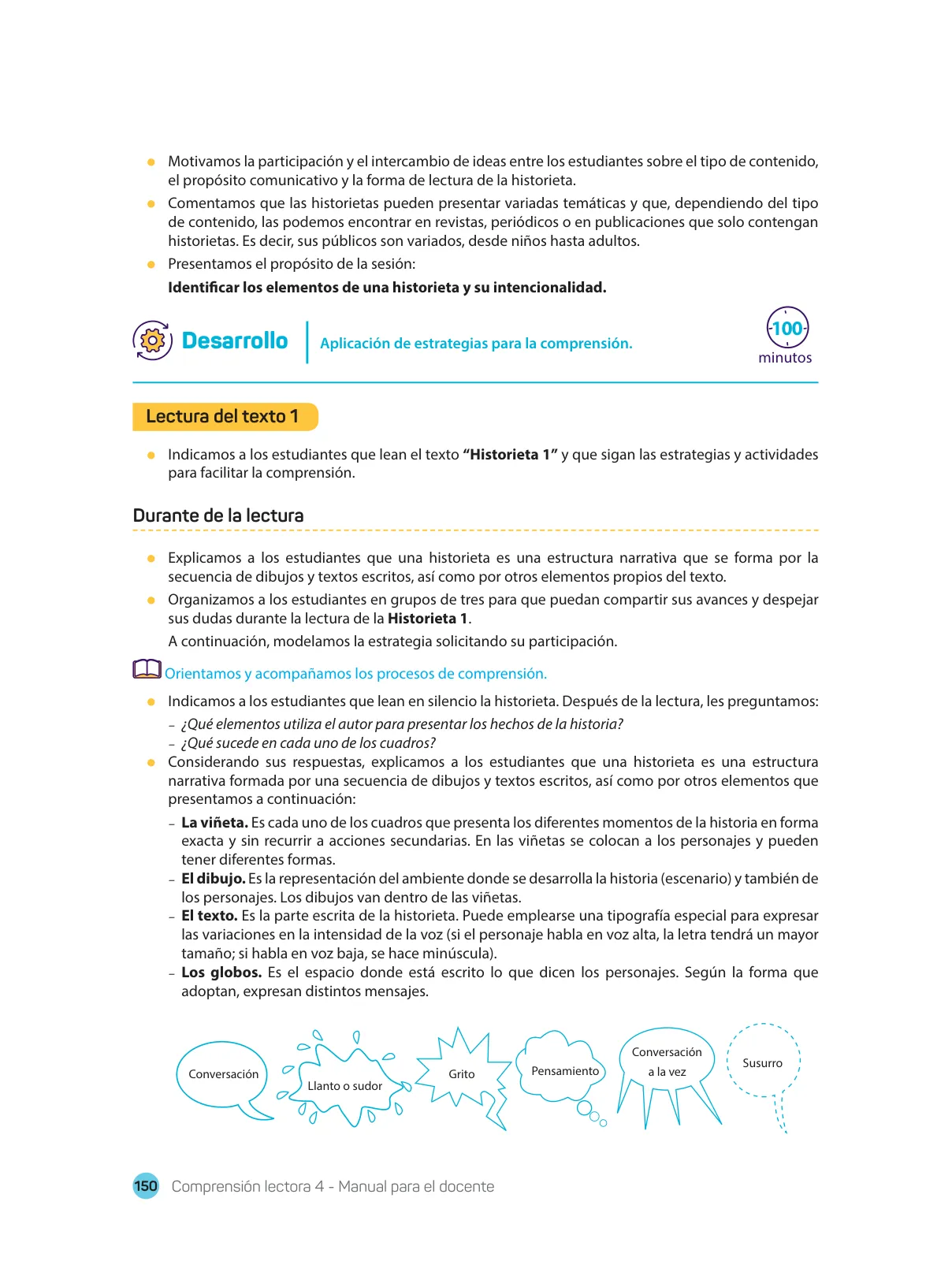 Miniatura página 152 de Comprensión lectora : manual para el docente de cuarto grado de Secundaria 2018 · 2018