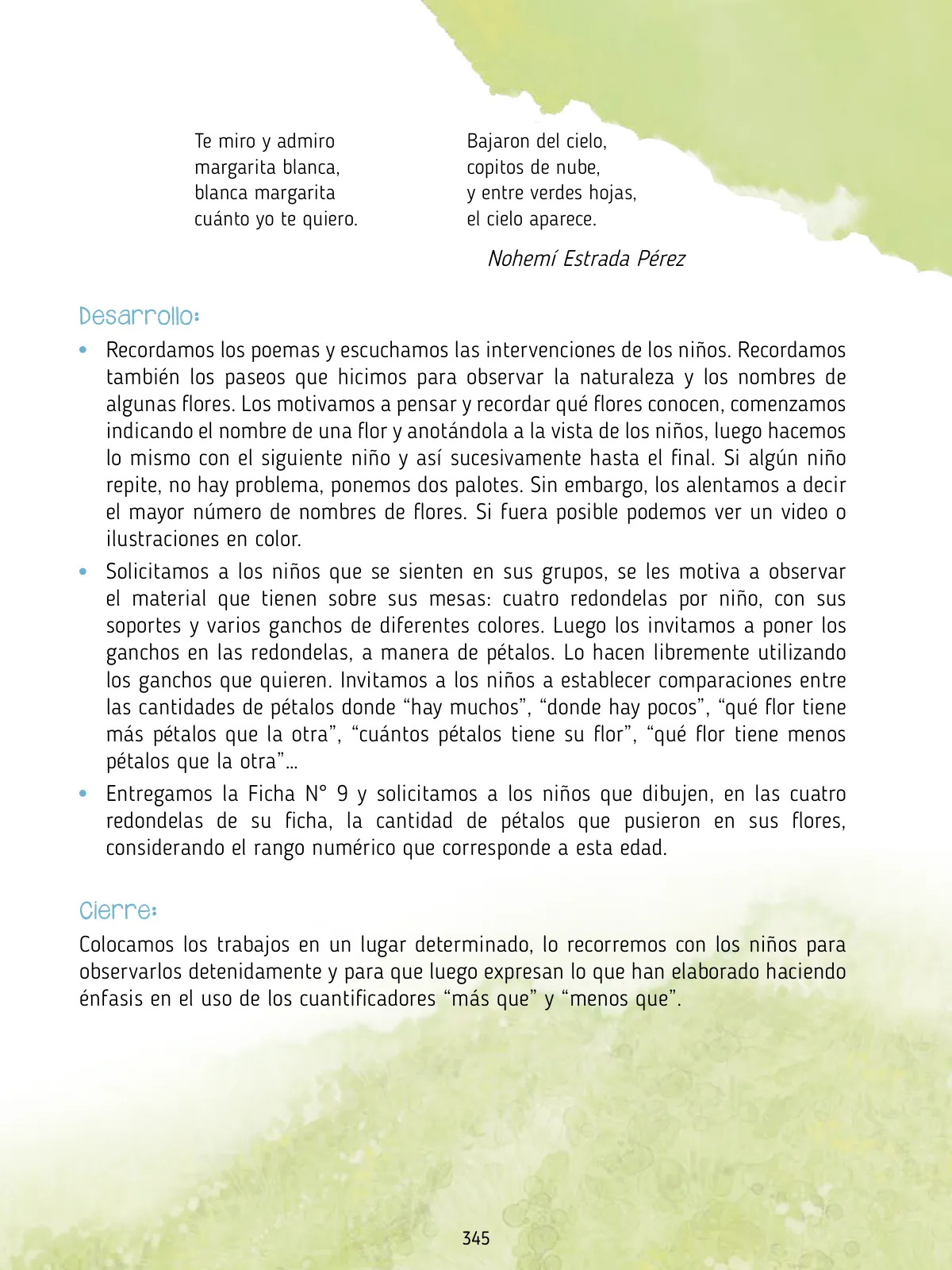 Página 347 de Agenda pedagógica 2017-2018 para docentes de II Ciclo de Instituciones de nivel de Educación Inicial · 2017