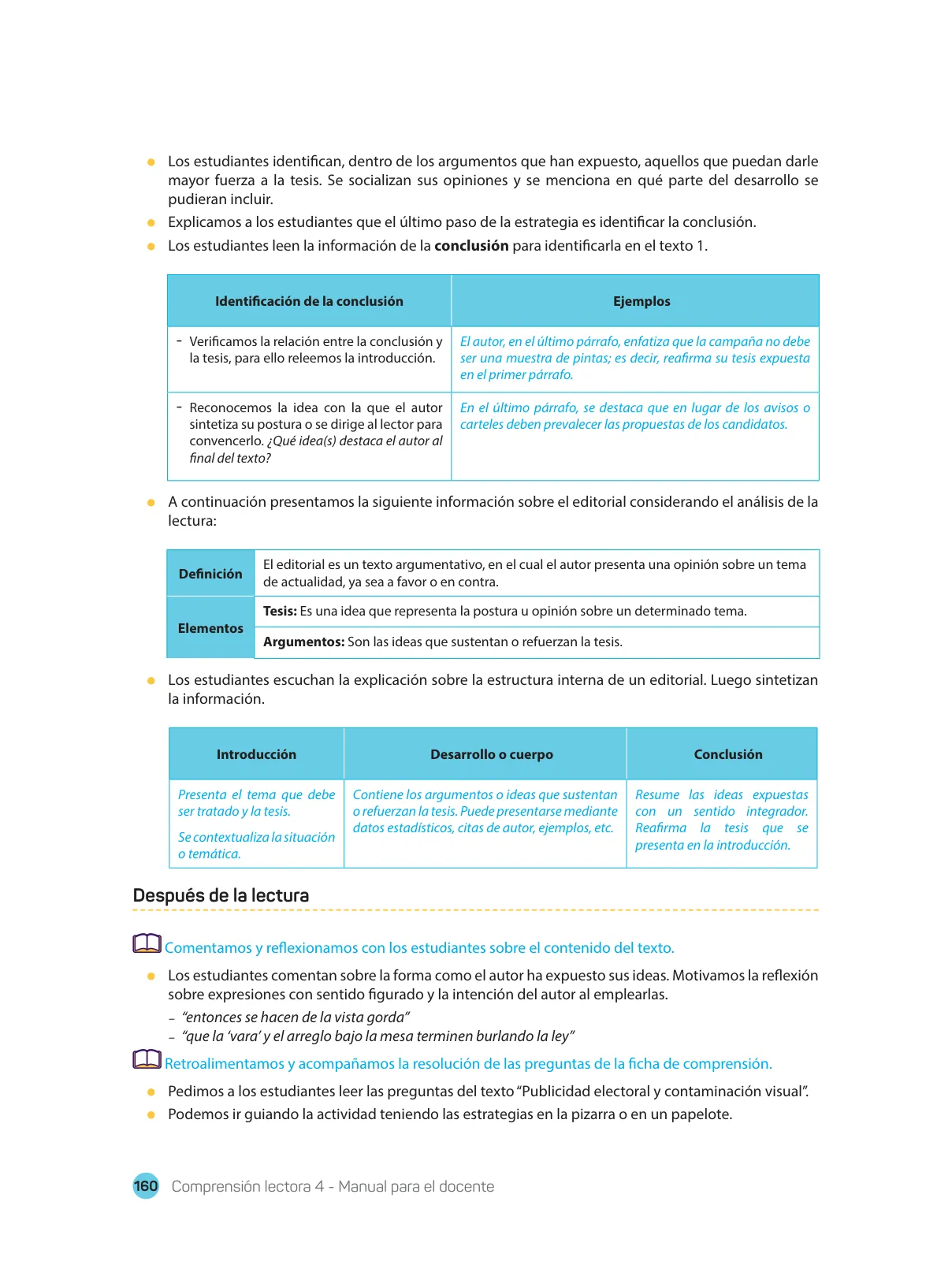Página 162 de Comprensión lectora : manual para el docente de cuarto grado de Secundaria 2018 · 2018
