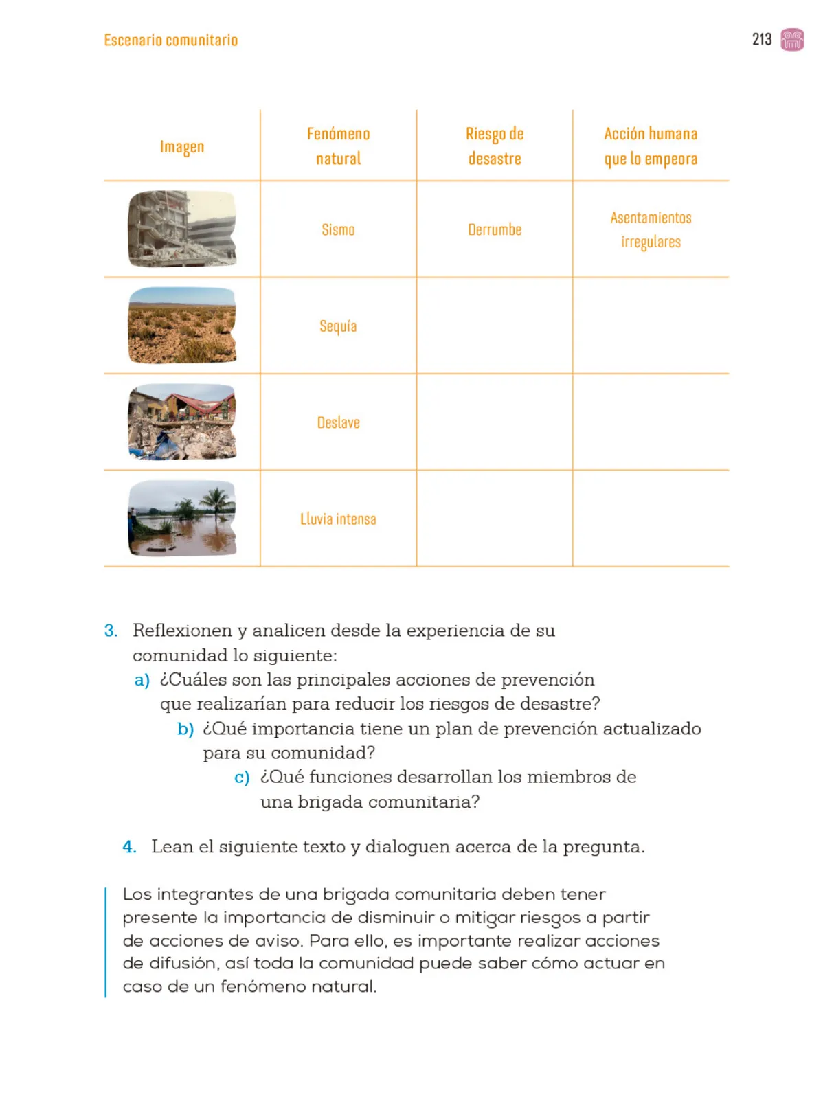 Miniatura página 216 de Proyectos Comunitarios.   Libro de Educación Primaria Grado 4°  Ciclo Escolar 2025 - 2026
