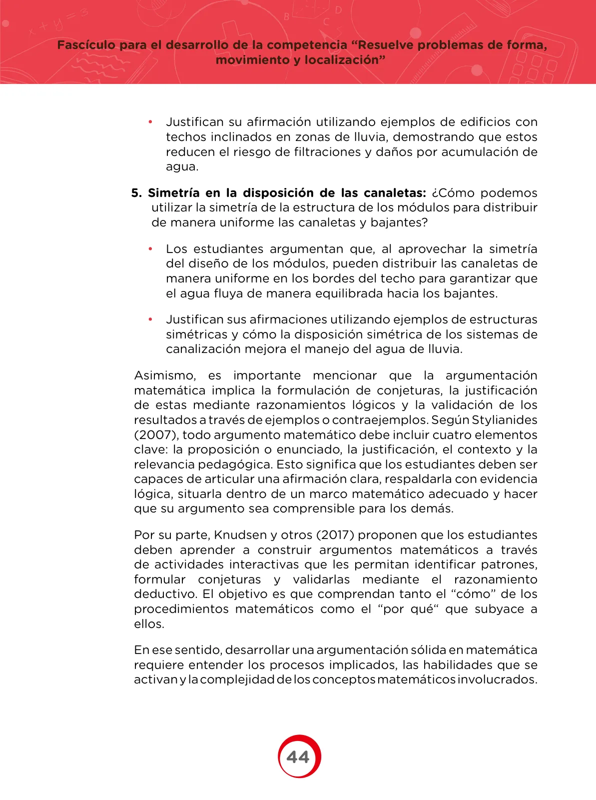 Página 44 de Fascículo para el desarrollo de competencia Resuelve problemas de forma, movimiento y localización · 2024