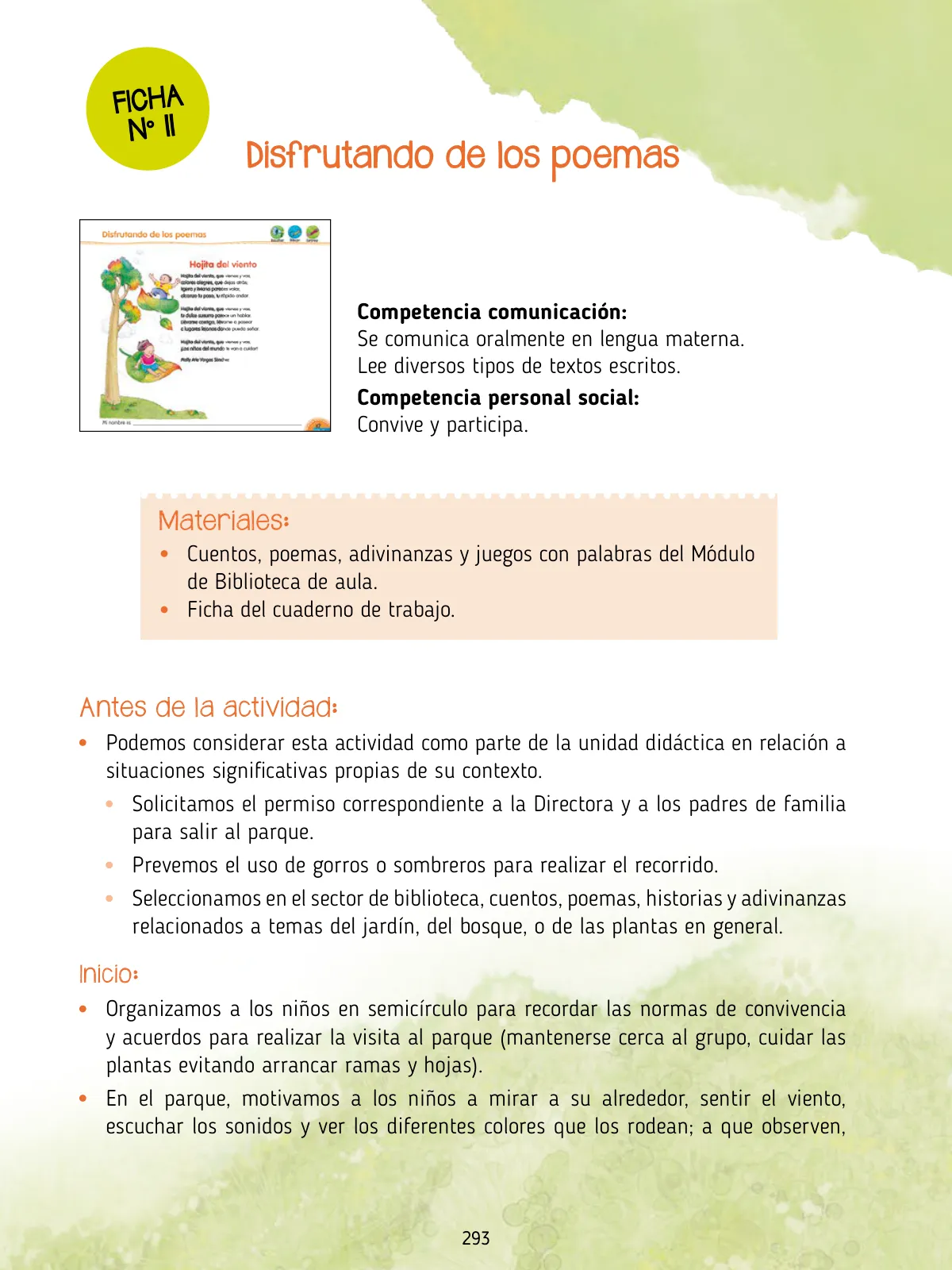 Miniatura página 295 de Agenda pedagógica 2017-2018 para docentes de II Ciclo de Instituciones de nivel de Educación Inicial · 2017