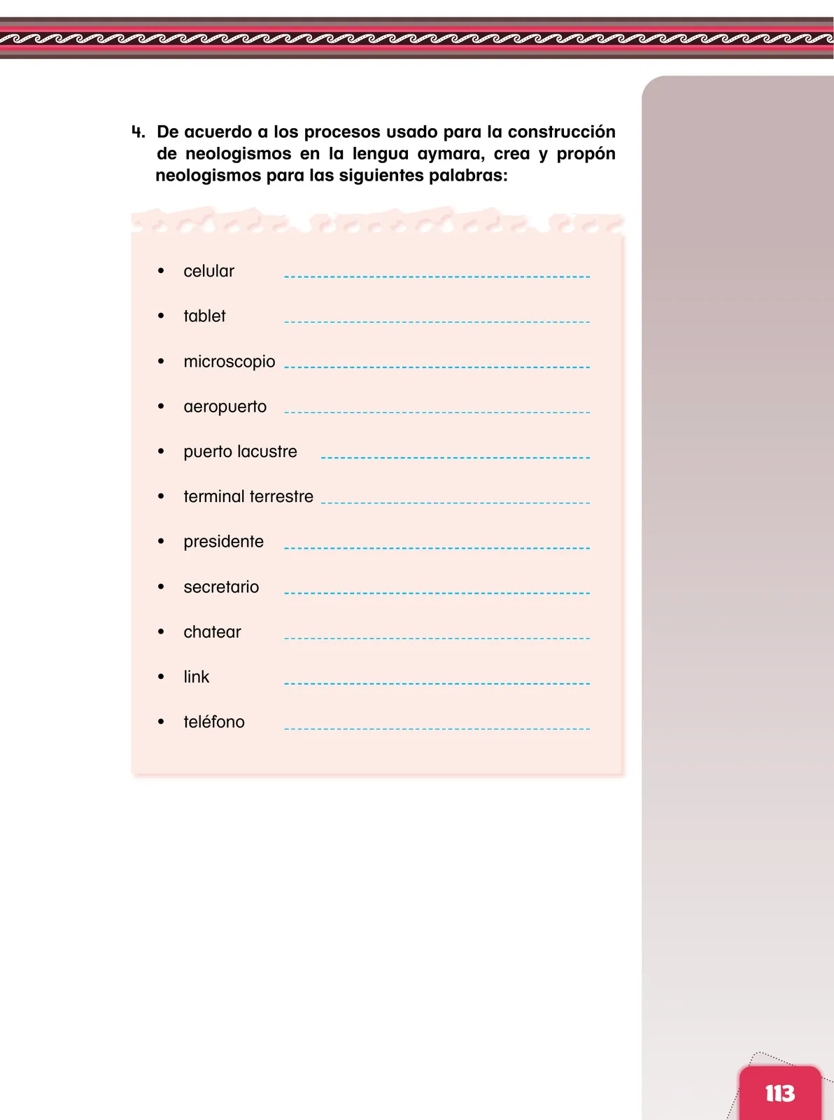 Página 115 de Aymara arutha chiqapa qillqañataki panka = Manual de escritura Aimara · 2021