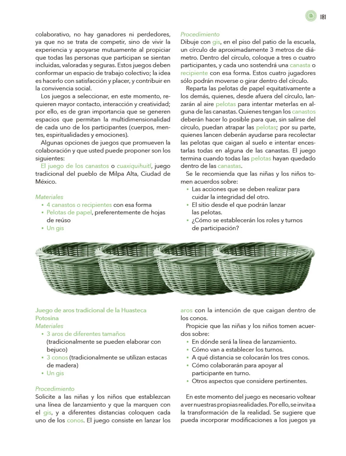 Página 182 de Modalidades de trabajo para la acción transformadora y el codiseño Libro de Educación Preescolar Grado 1°, 2°, 3° Ciclo Escolar 2025 - 2026