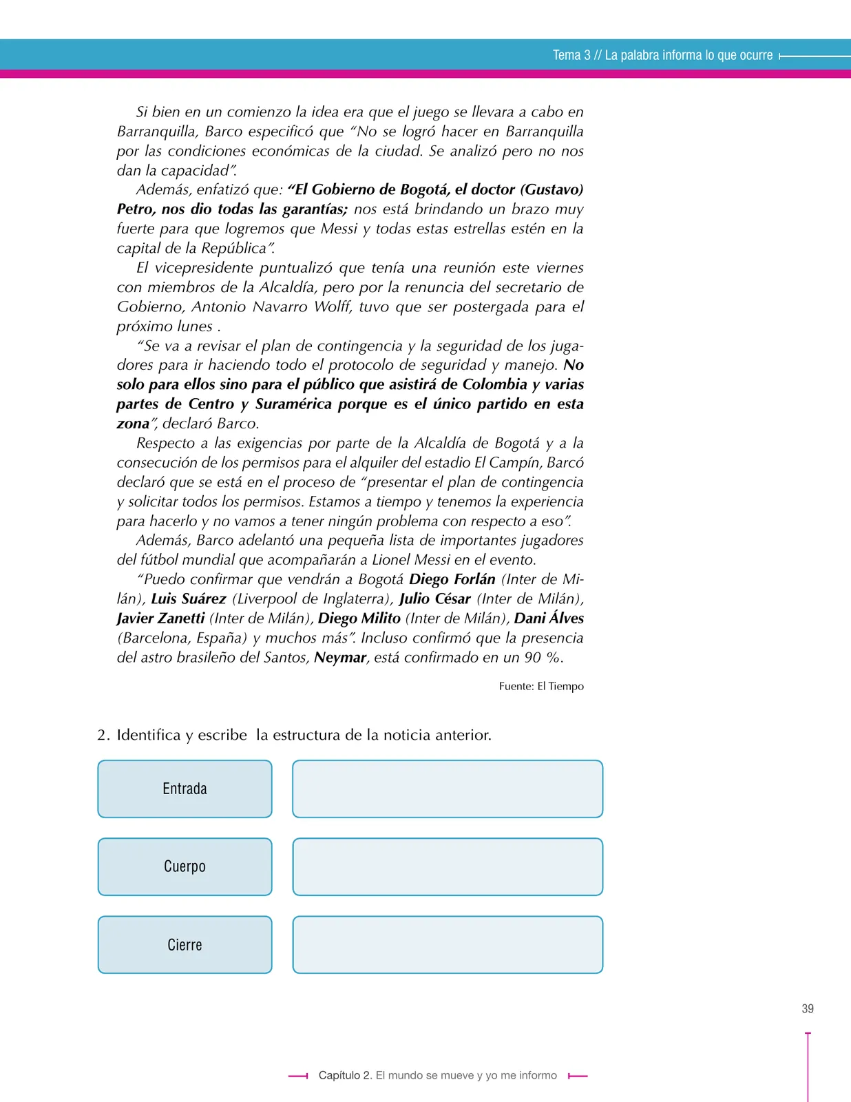 Miniatura página 39 de Lenguaje 8° · Secundaria Activa