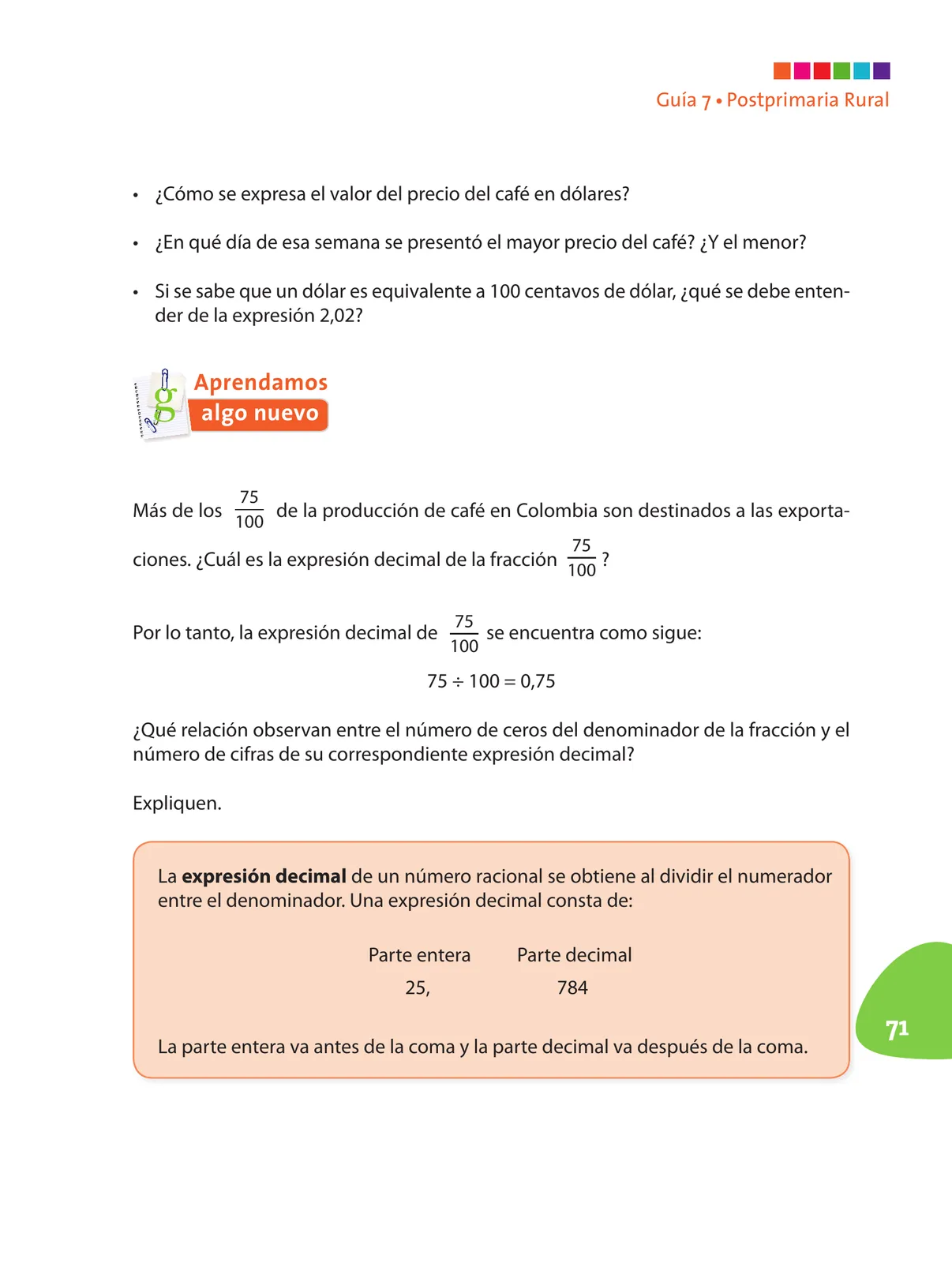 Miniatura página 72 de Matematica 7° · Postprimaria