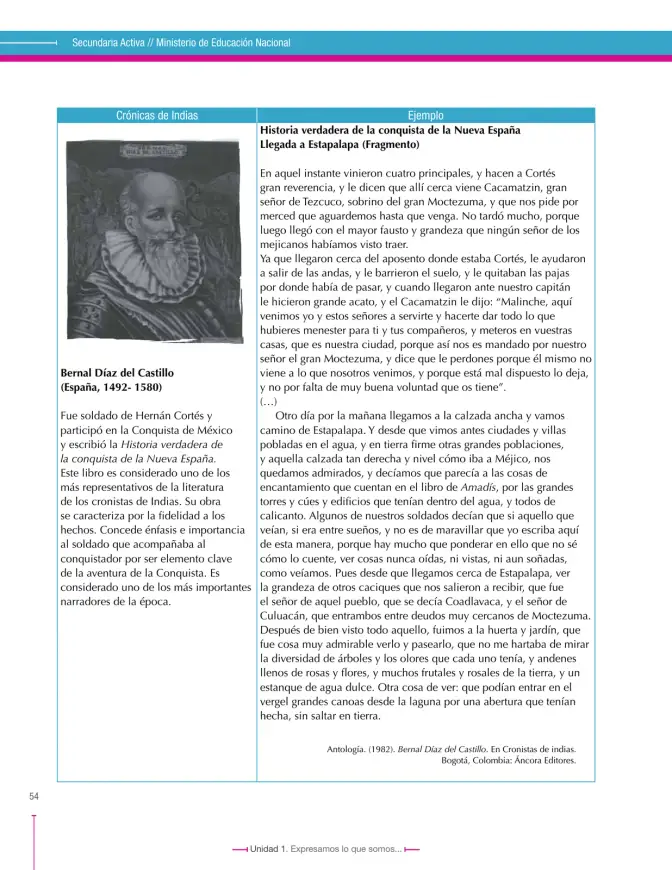 Página 54 de Lenguaje 9° · Secundaria Activa
