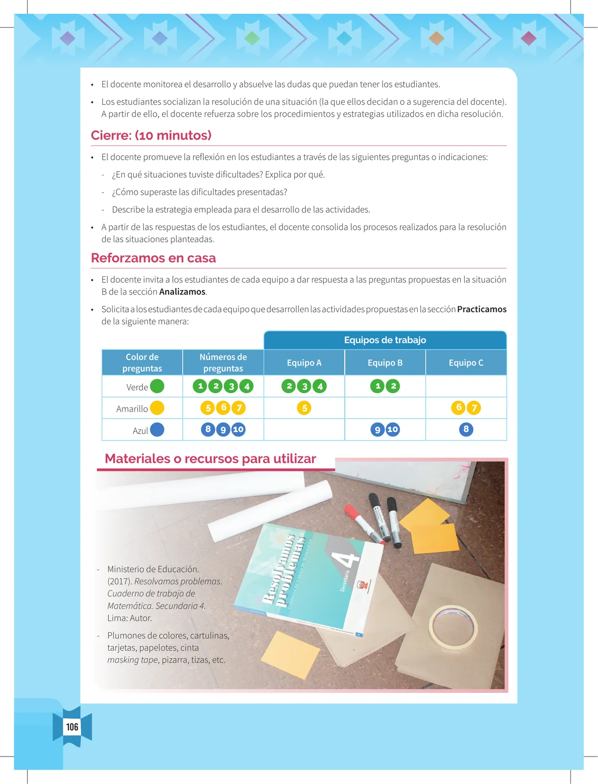 Miniatura página 108 de Resolvamos problemas 4 : manual para el docente 2018 · 2018