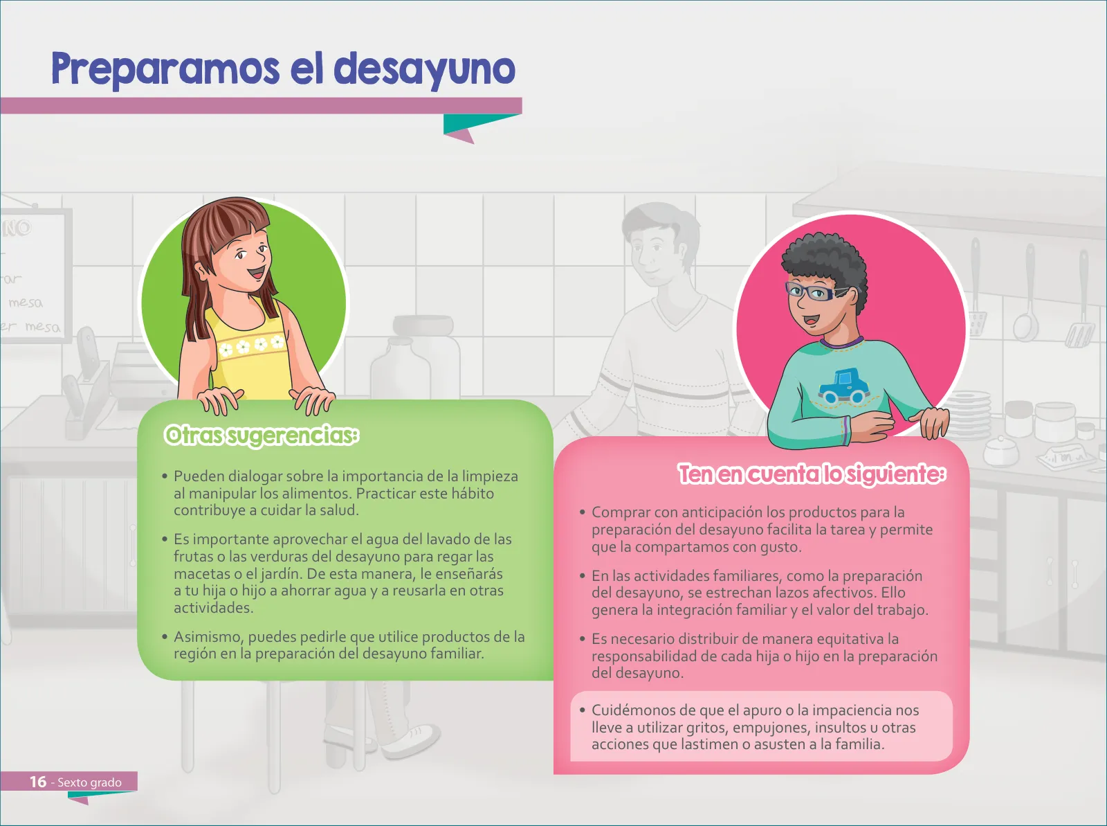 Página 18 de Aprendemos juntos en familia : guía dirigida a madres y padres. Sexto grado de Educación Primaria · 2019