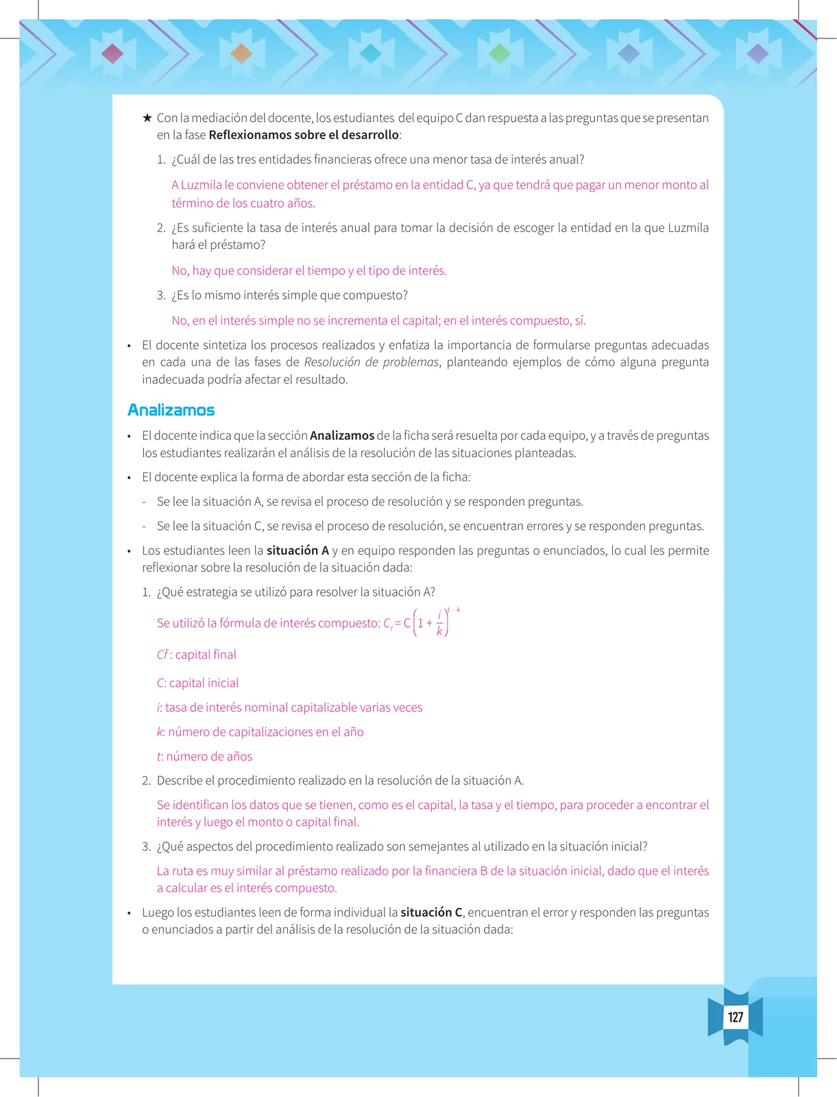 Página 129 de Resolvamos problemas 4 : manual para el docente 2018 · 2018