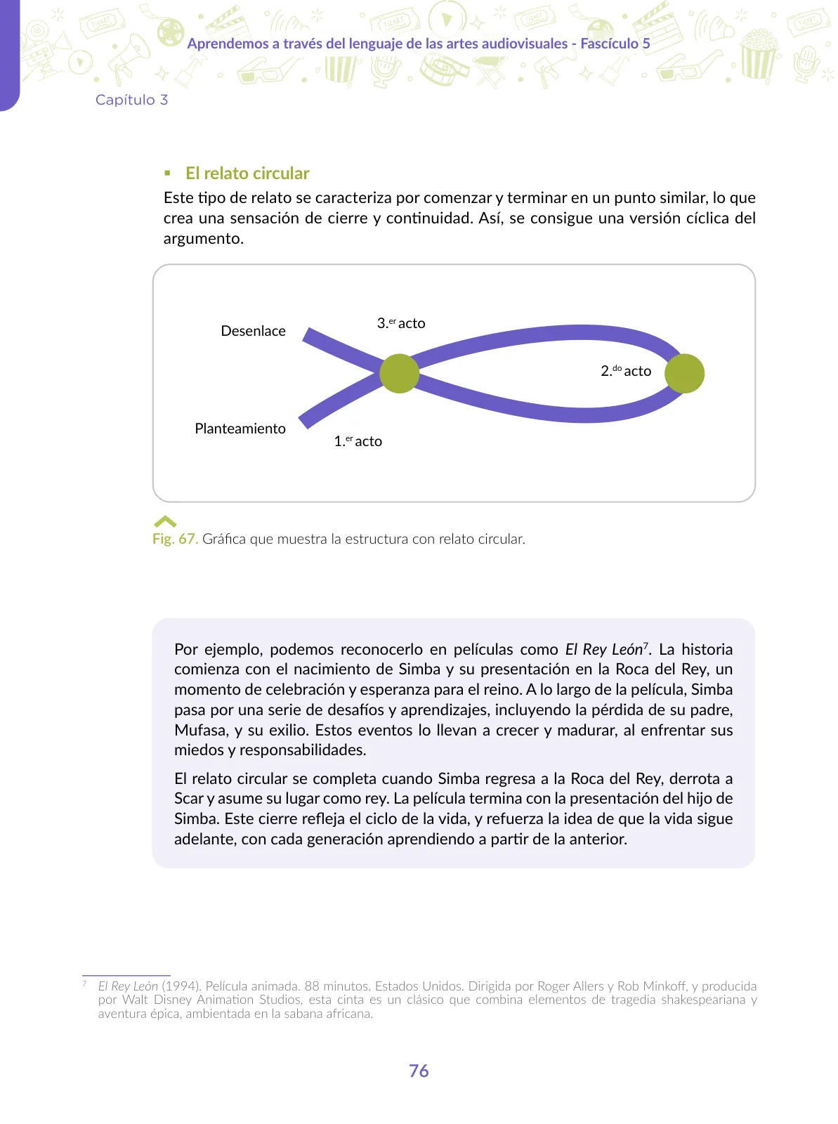 Miniatura página 76 de Aprendemos a través del lenguaje de las artes audiovisuales Fascículo 5 para estudiantes de Educación Secundaria · 2024
