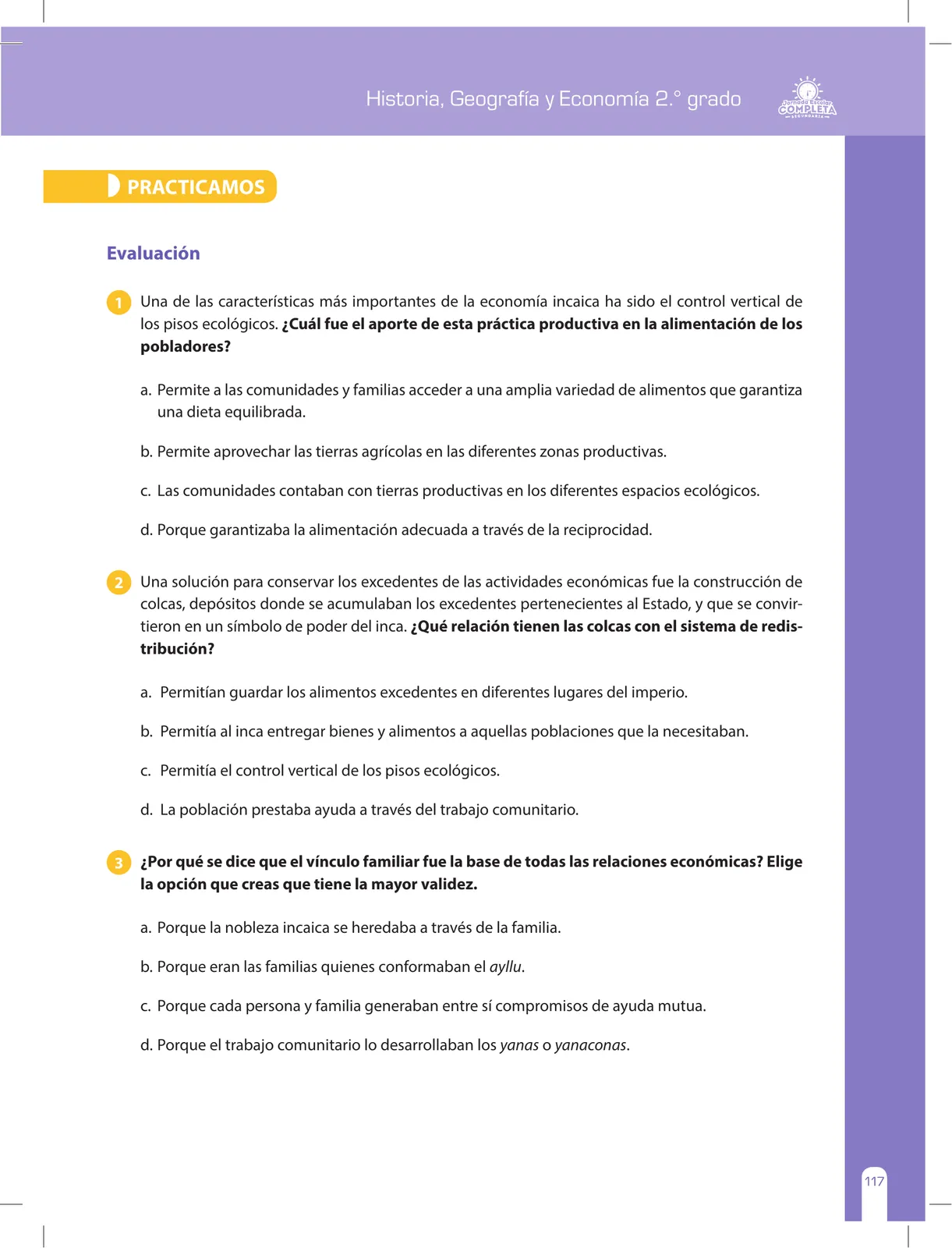 Miniatura página 117 de Historia, Geografía y Economía 2 : cuaderno de reforzamiento pedagógico - JEC ﻿ · 2016