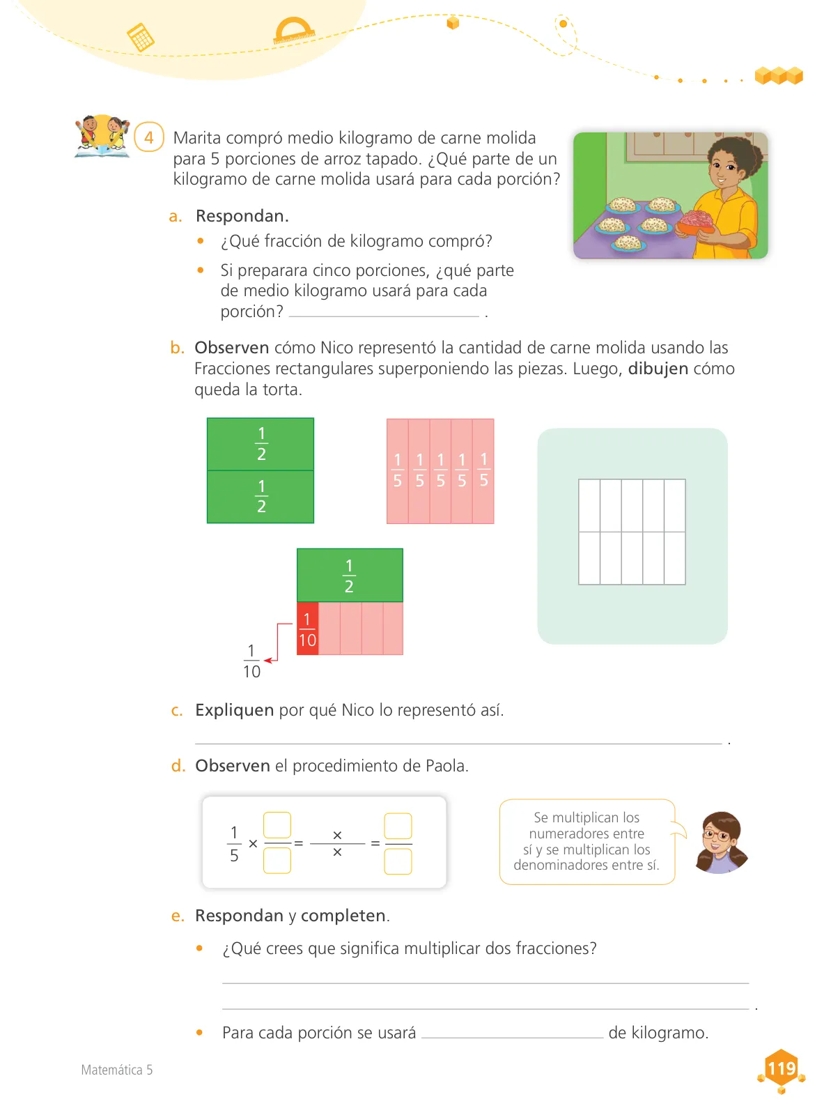 Página 120 de Matemática 5 : cuaderno de trabajo para quinto grado de Educación Primaria 2018 · 2018
