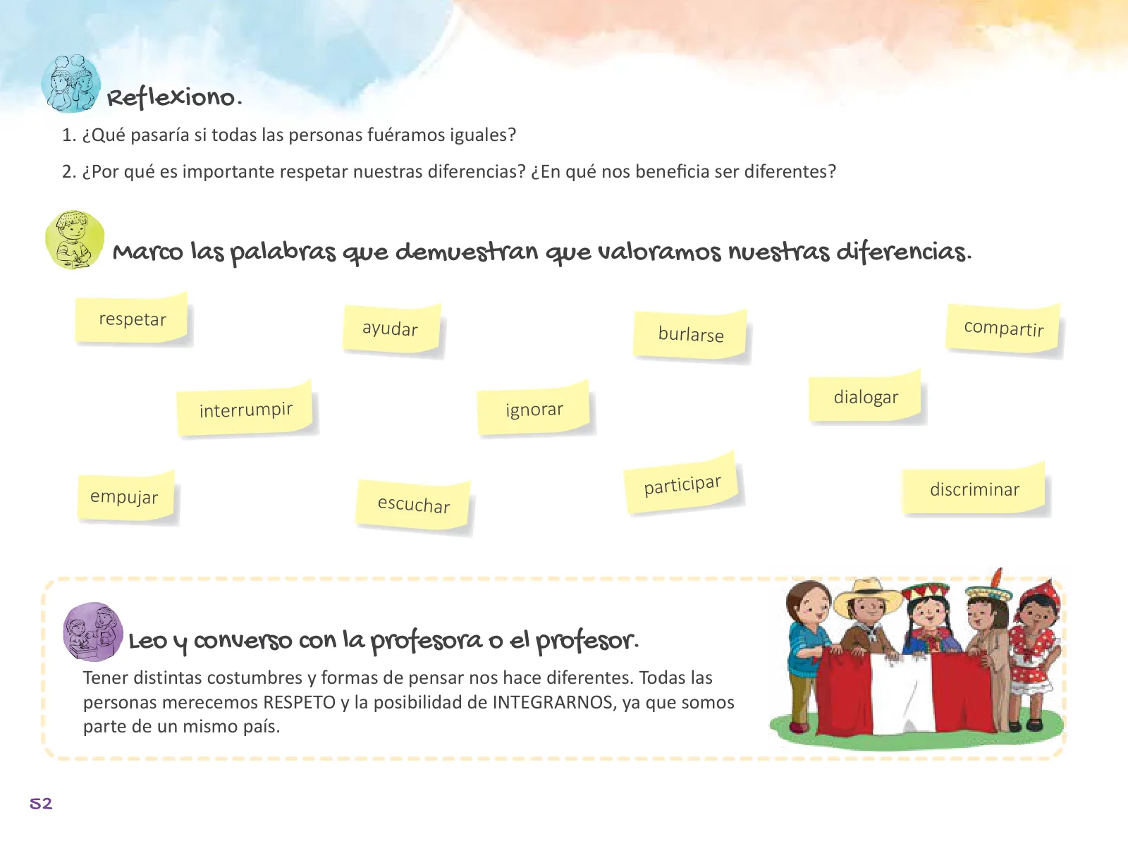 Miniatura página 54 de Cuadernillo de Tutoría 2 : segundo grado de Educación Primaria · 2021