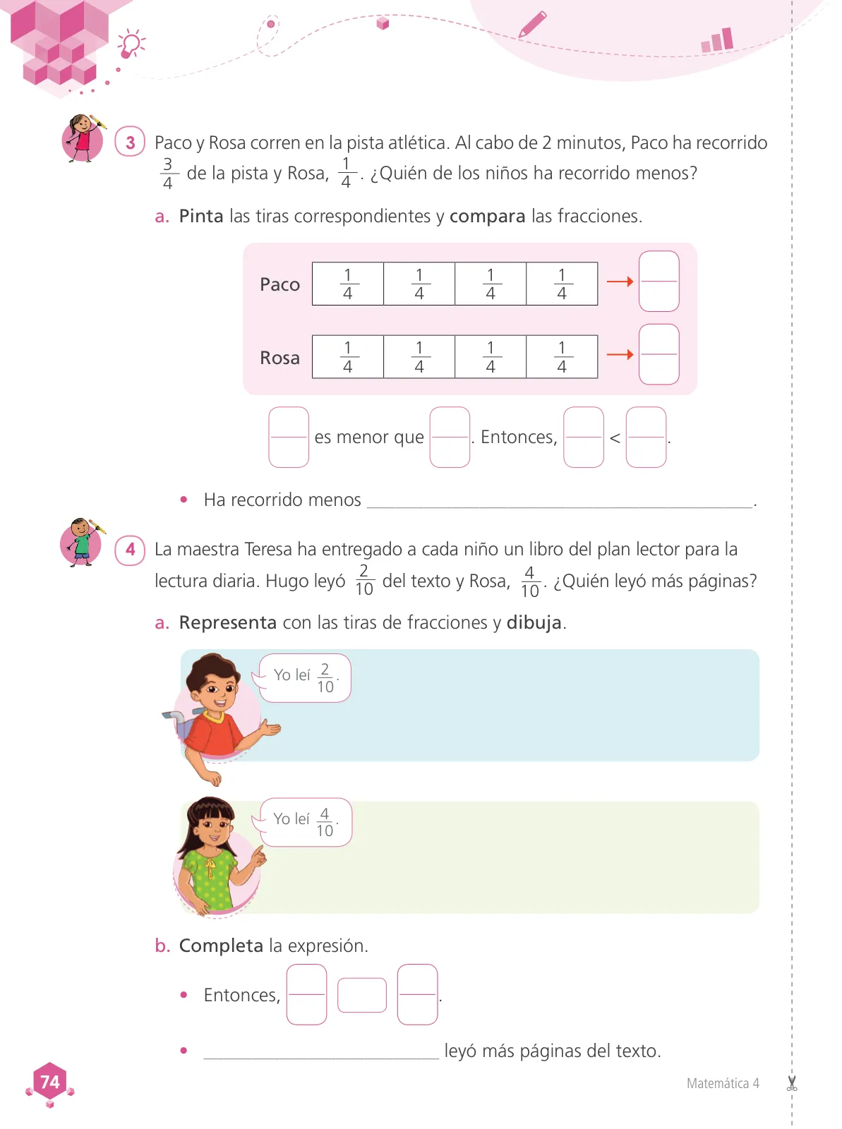 Página 76 de Matemática 4 : cuaderno de trabajo para cuarto grado de Educación Primaria 2019 · 2019