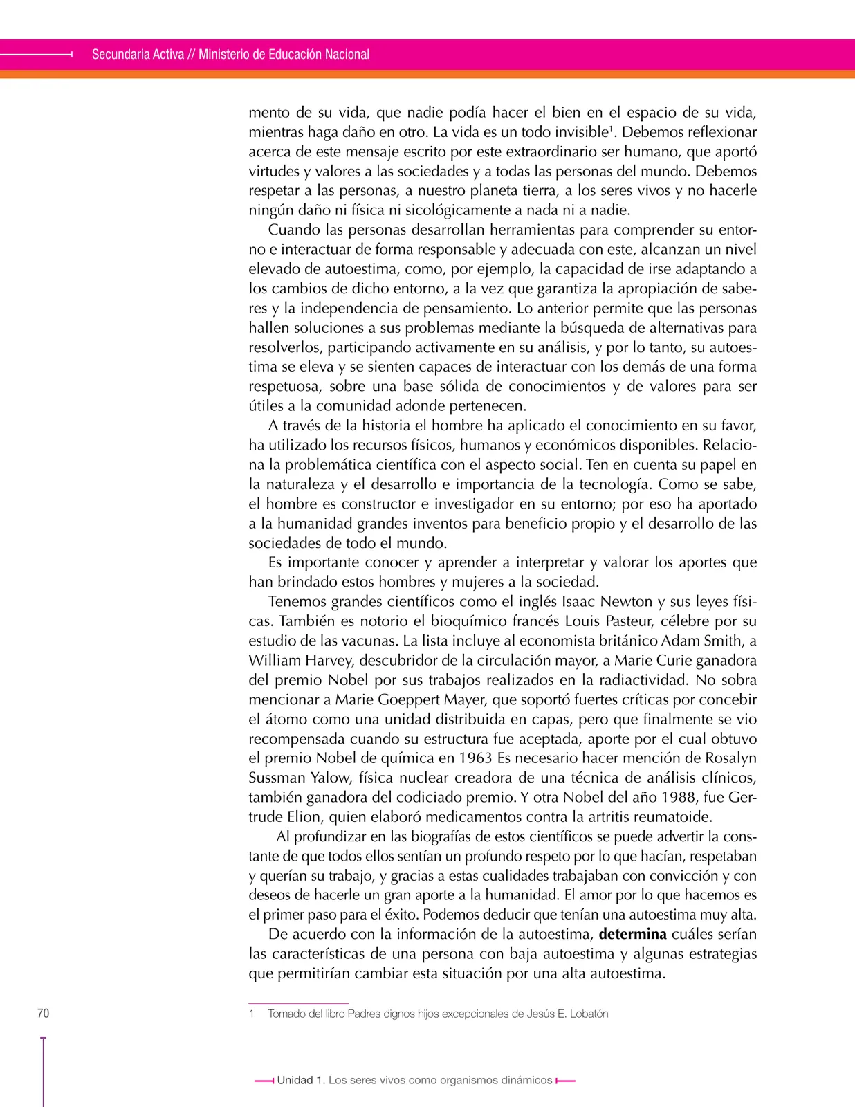 Página 70 de Ciencias Naturales 8° · Secundaria Activa