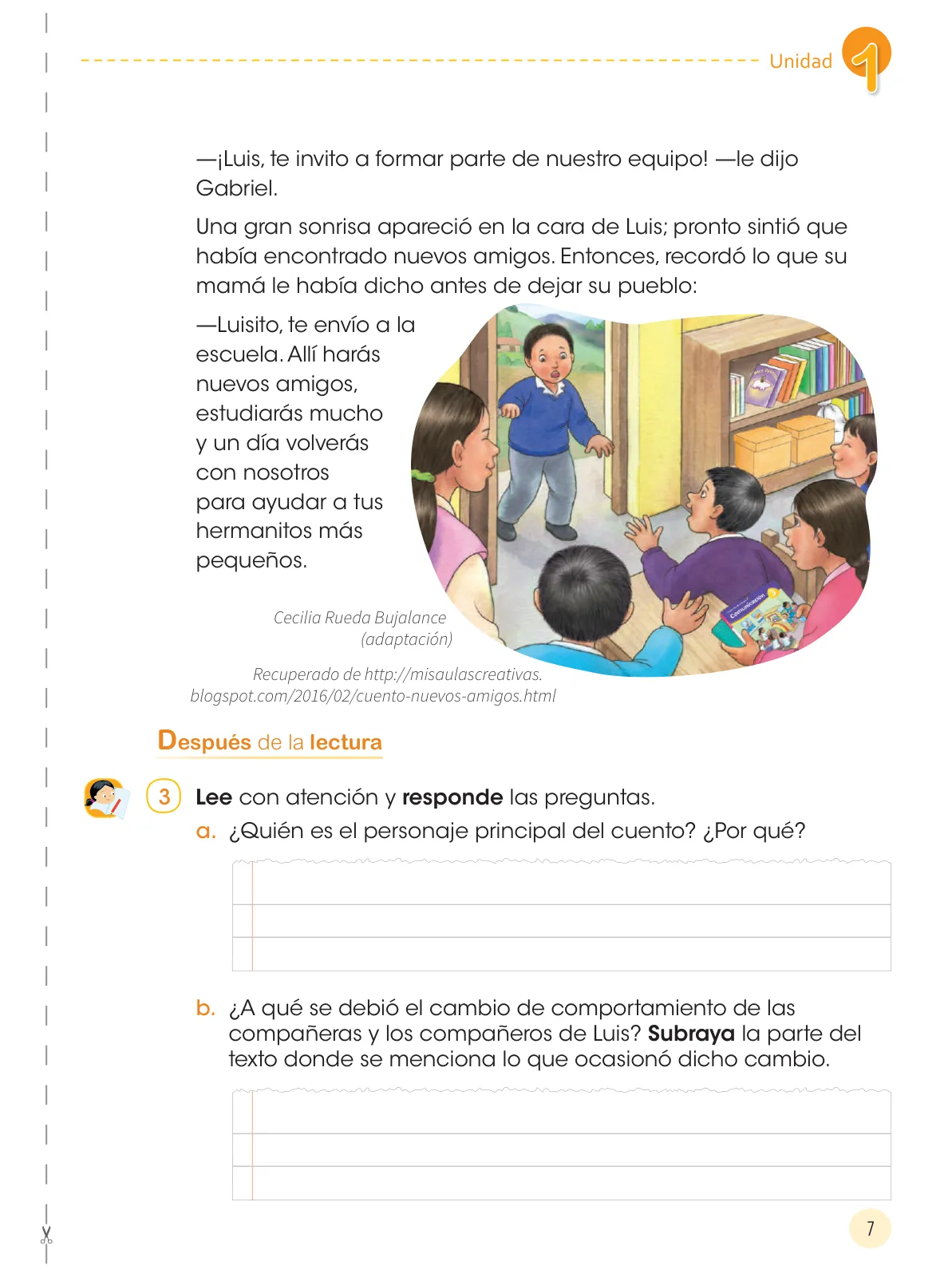 Página 9 de Comunicación 3 : cuaderno de trabajo para tercer grado de Educación Primaria 2019 · 2019