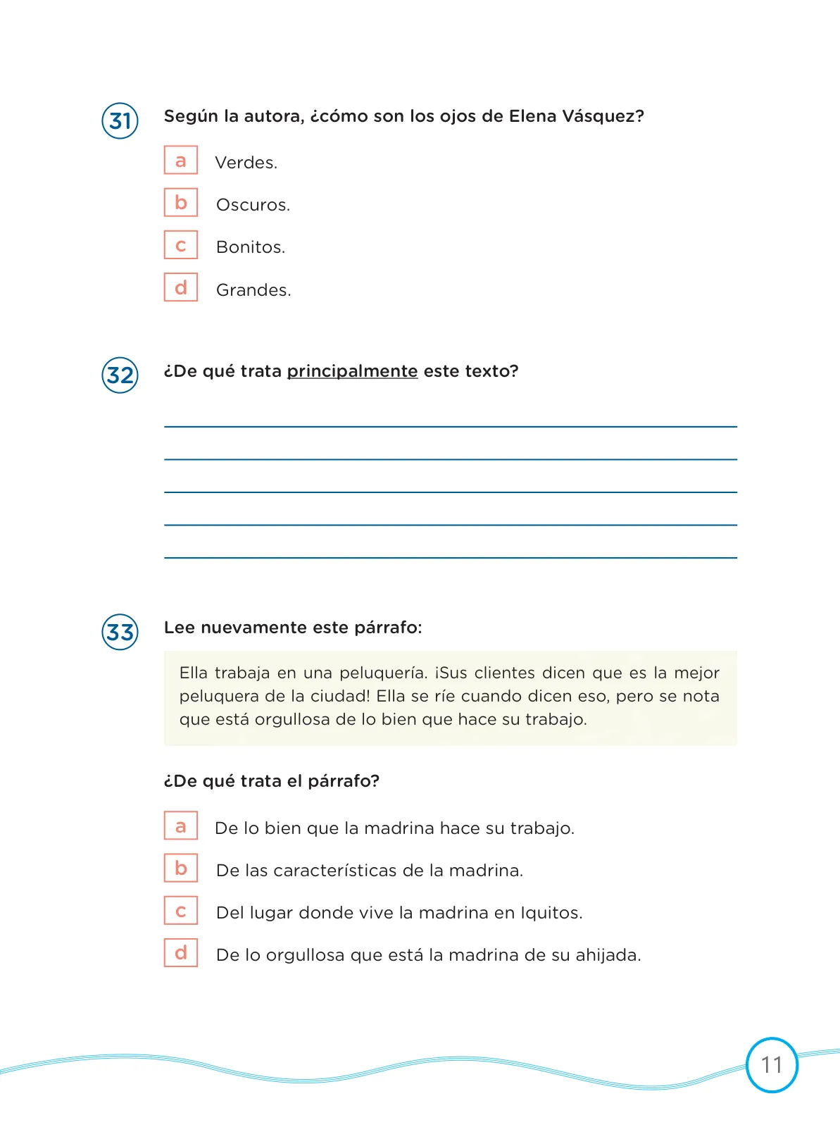 Miniatura página 11 de Kit de evaluación Proceso 2 Demostrando lo que aprendimos : Comunicación, segundo trimestre, ﻿Cuarto grado - Primaria · 2019